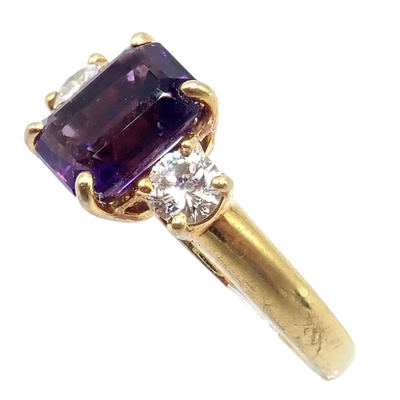 Vintage! Authentic Tiffany & Co 18k Yellow Gold Diamond Amethyst Cocktail Ring | Fortrove
