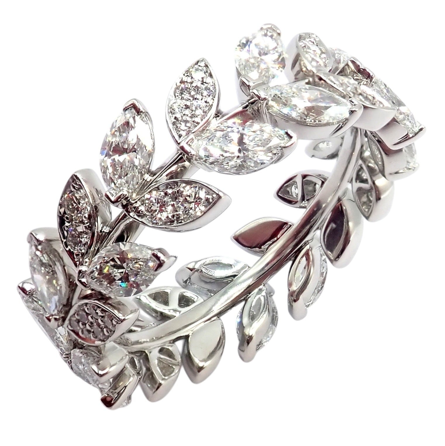 Tiffany & Co. Jewelry & Watches:Fine Jewelry:Rings Authentic! Tiffany & Co Platlinum Victoria Vine Diamond 1.90ct Eternity Ring 7
