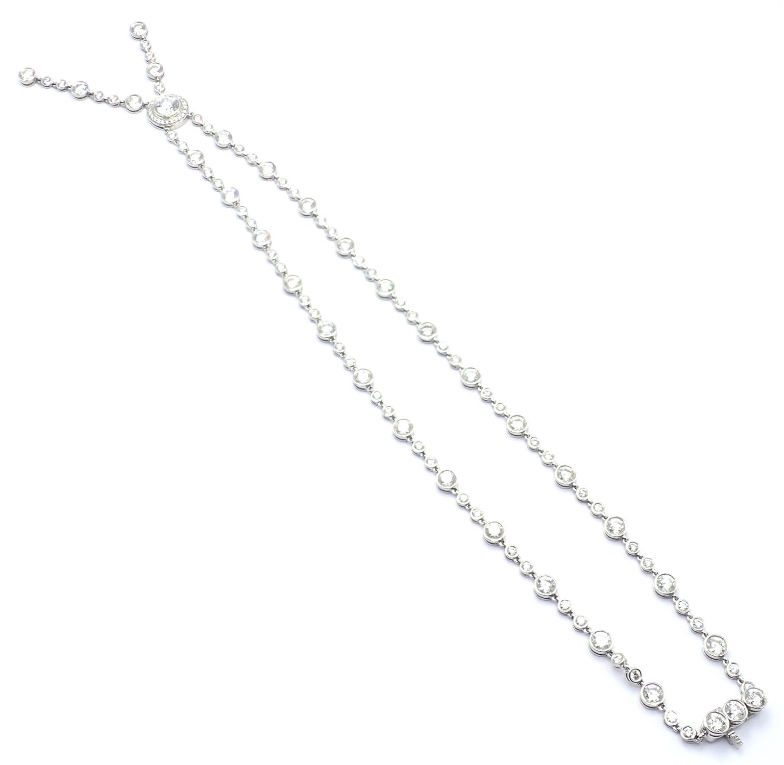 Tiffany & Co Jazz Platinum 8.75ct Diamond Lariat Drop Necklace | Fortrove