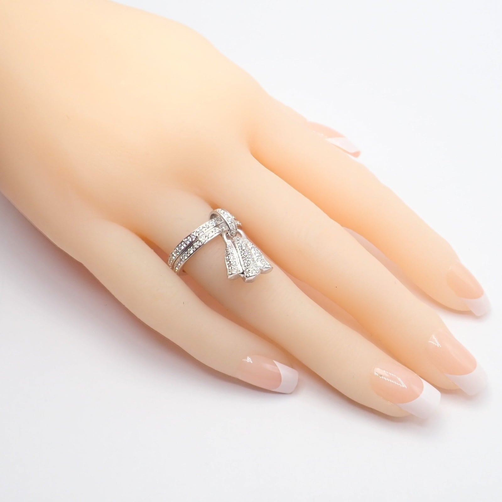 Piaget Jewelry & Watches:Fine Jewelry:Rings Authentic! Piaget 18k White Gold Diamond Double Band Flower Ring