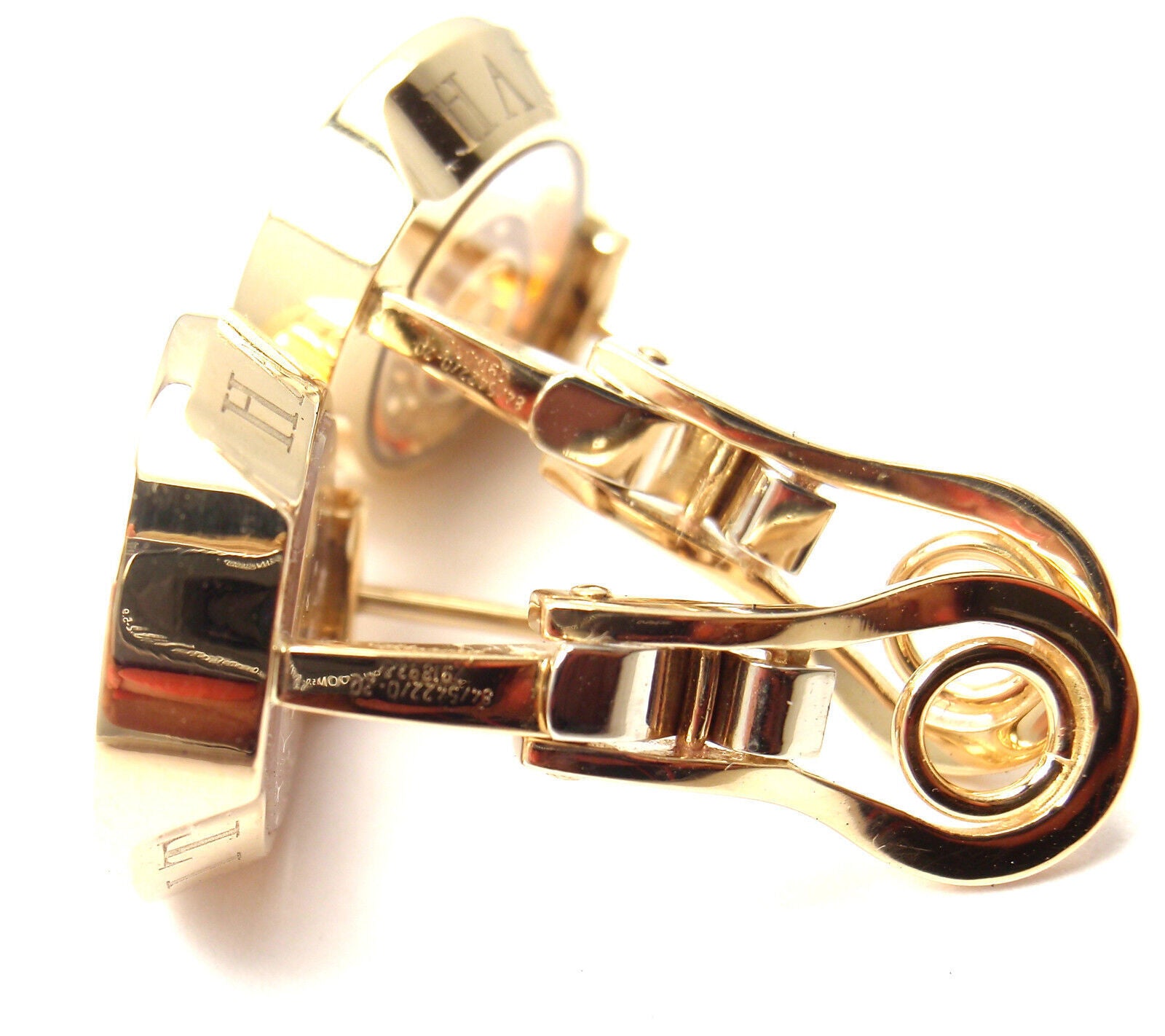 Authentic! Chopard 18k Yellow Gold Happy Spirit Diamond Earrings | Fortrove