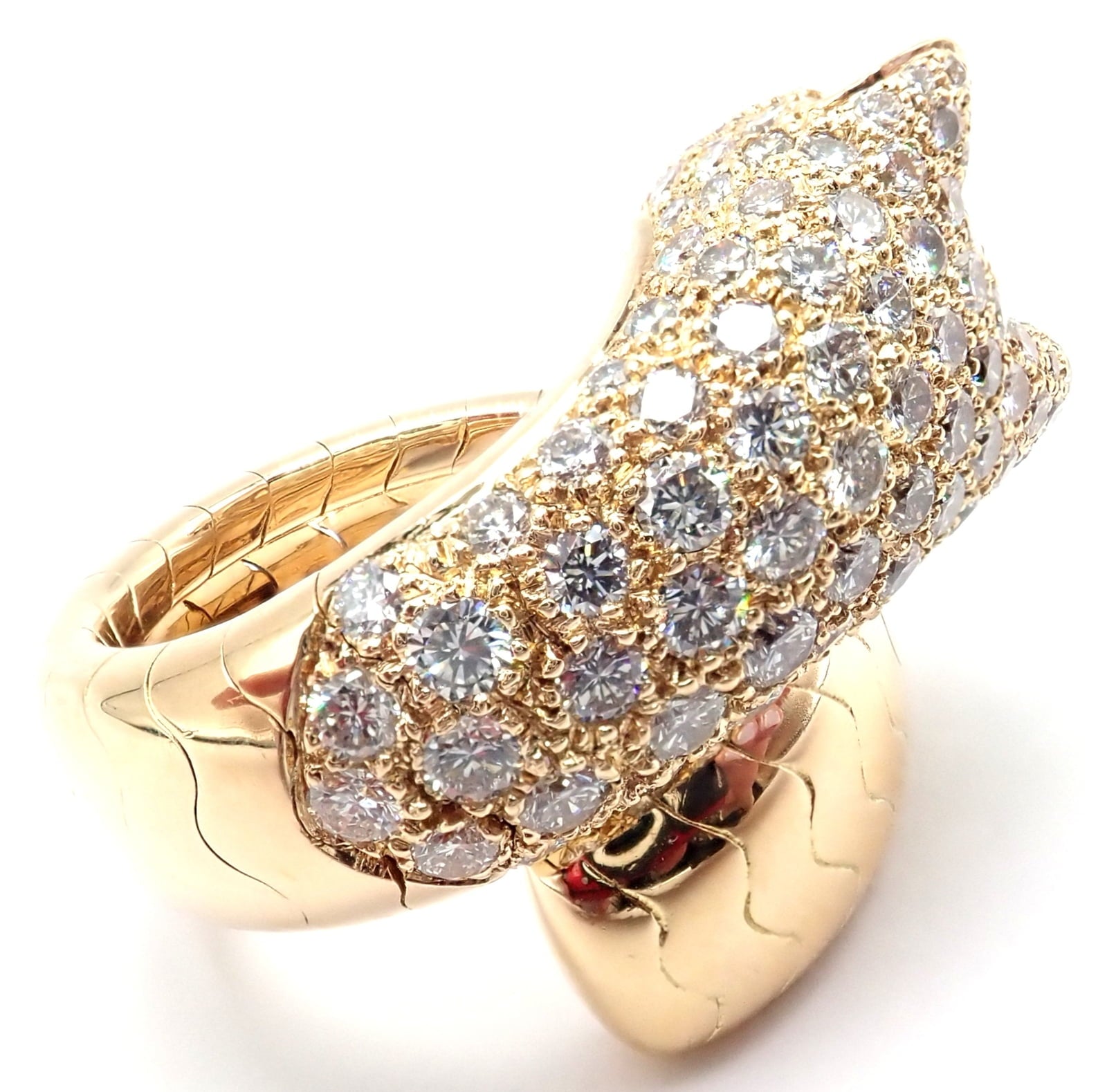 Cartier Jewelry & Watches:Fine Jewelry:Rings Authentic! Cartier Panther 18k Yellow Gold Diamond Emerald Onyx Band Ring