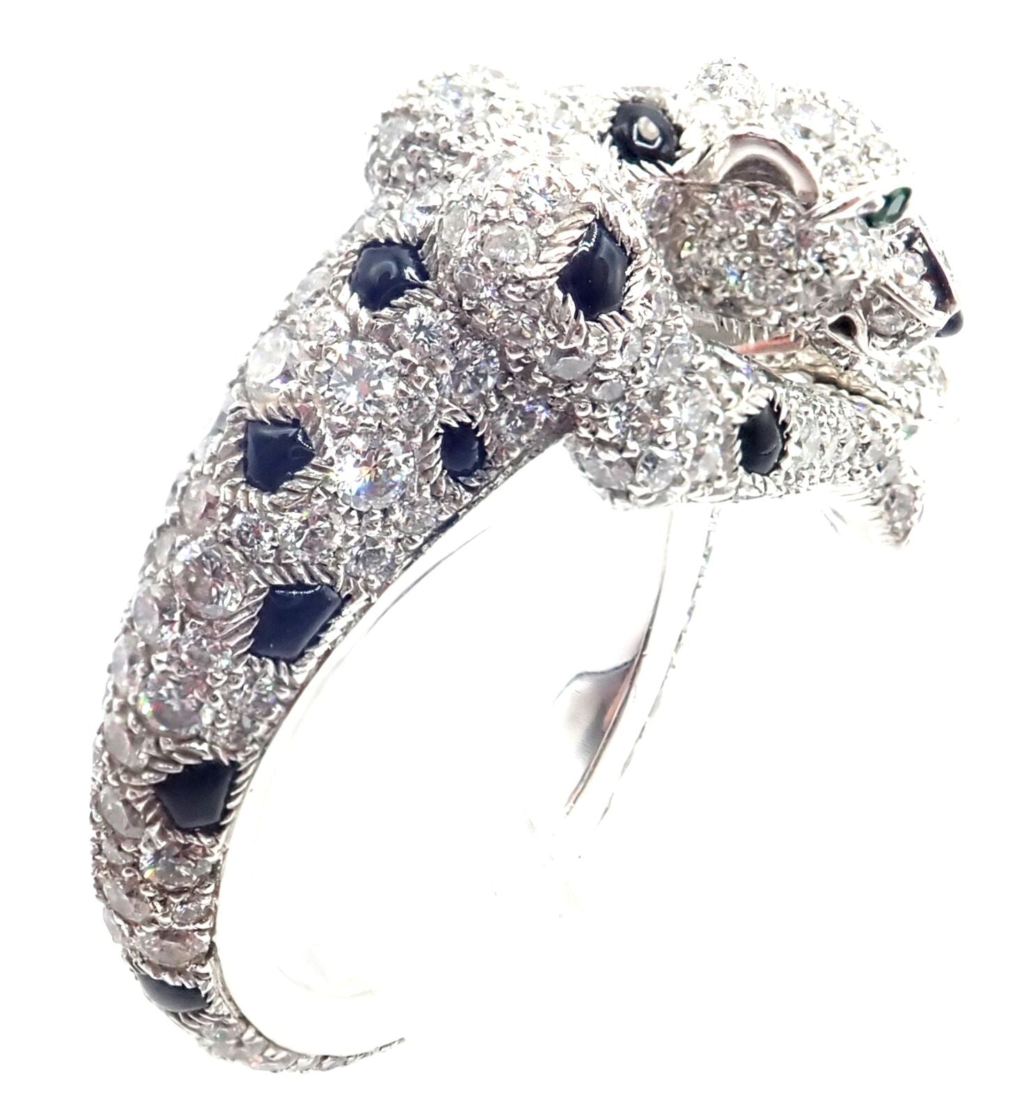 Cartier Jewelry & Watches:Fine Jewelry:Rings Authentic! Cartier Panther Panthere 18k White Gold Diamond Onyx Ring Paper