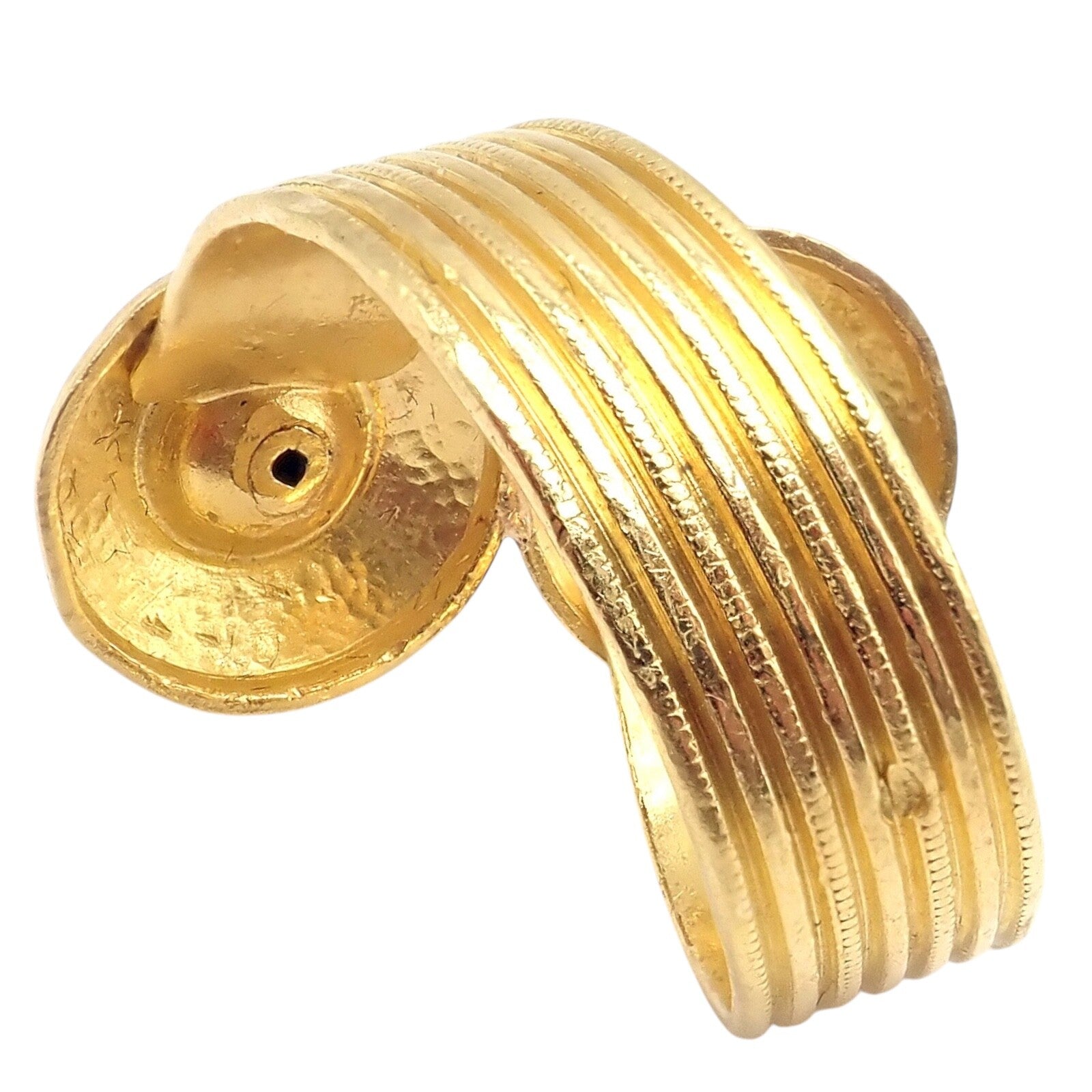Authentic! Ilias Lalaounis Greece 22k Yellow Gold French Nephrite Ring | Fortrove
