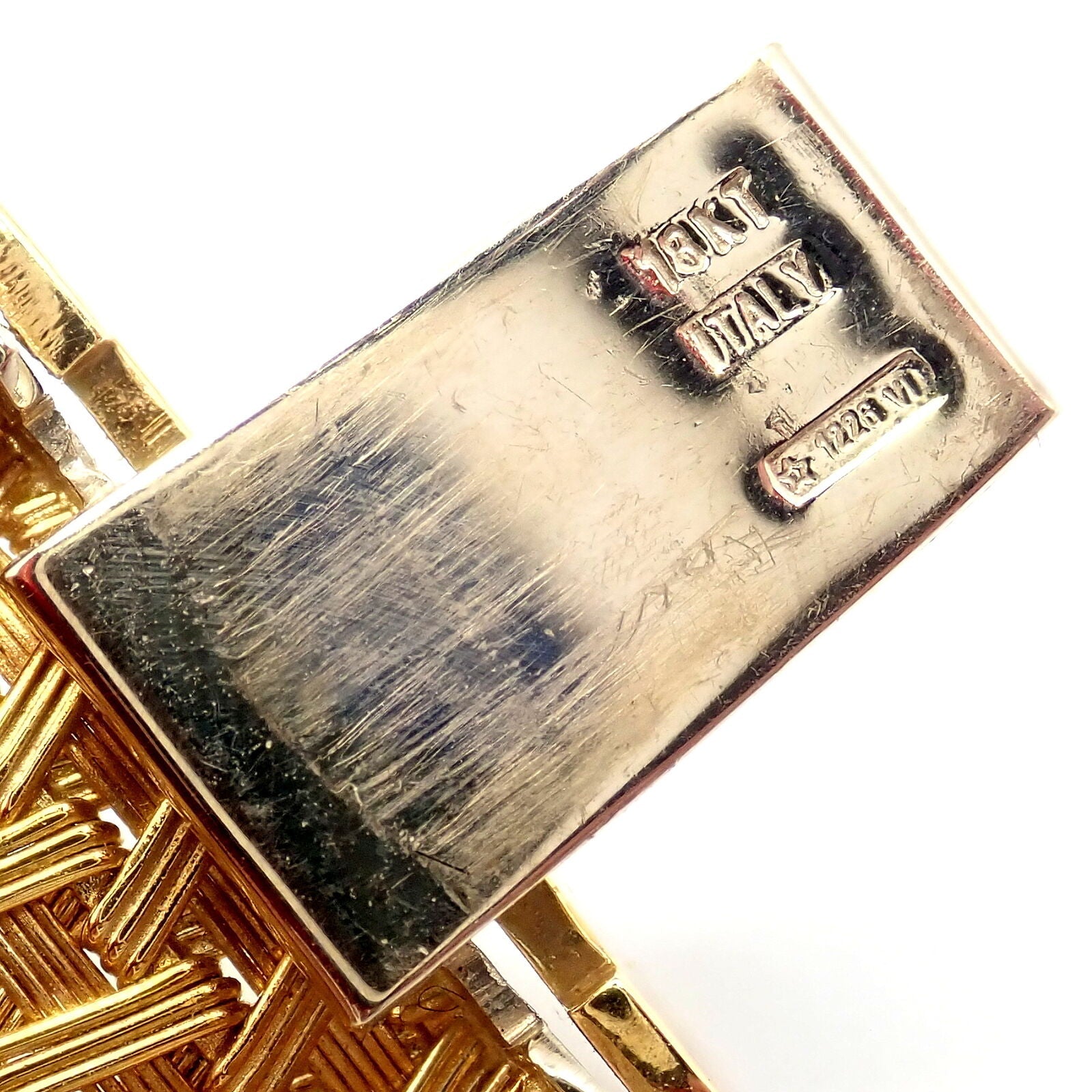 Authentic! Roberto Coin 18k Yellow Gold Large Basket Weave Bracelet | Fortrove