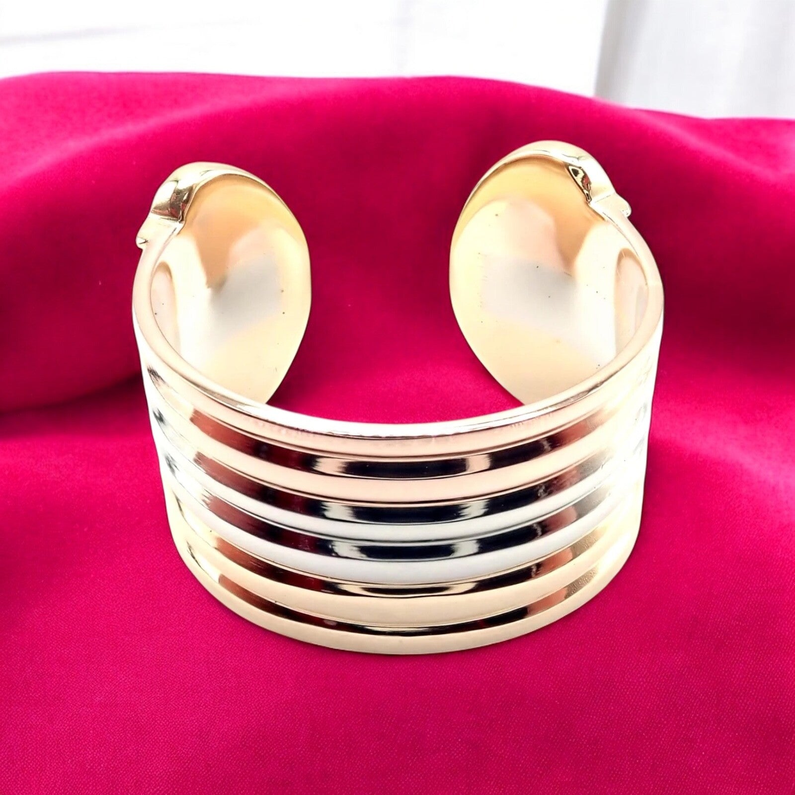 Authentic! Cartier 18k Tri-Color Gold Double C Band Ring Size 4.5 | Fortrove