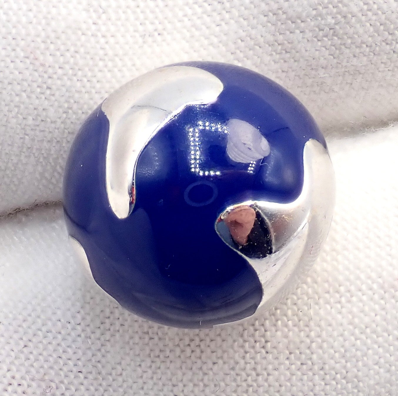 Vintage Louis Vuitton 18k White Gold Enamel Globe World Diamond Charm Pendant | Fortrove