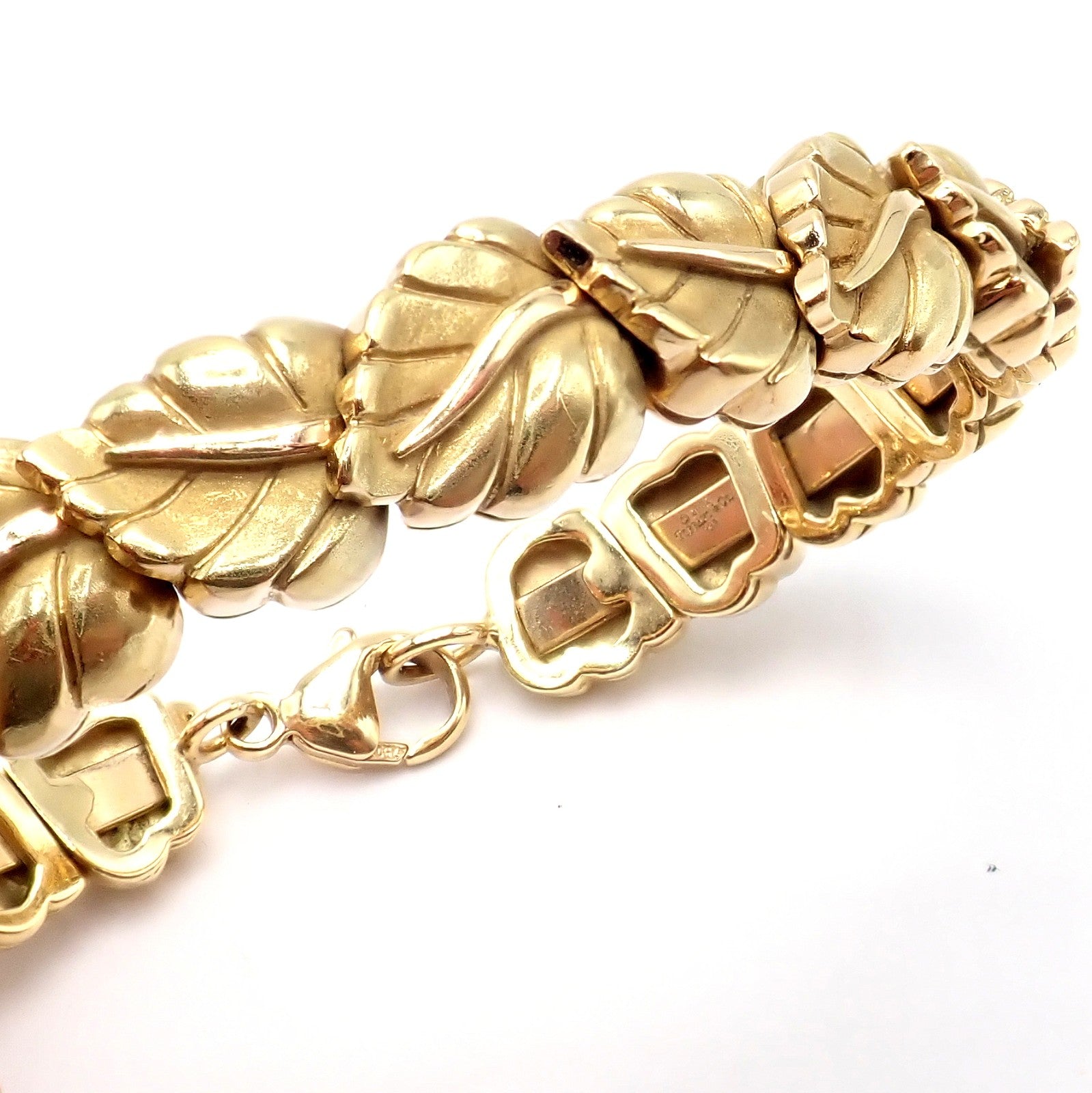 Vintage! Authentic Tiffany & Co Leaf 18k Yellow Gold Link Bracelet 2002 | Fortrove