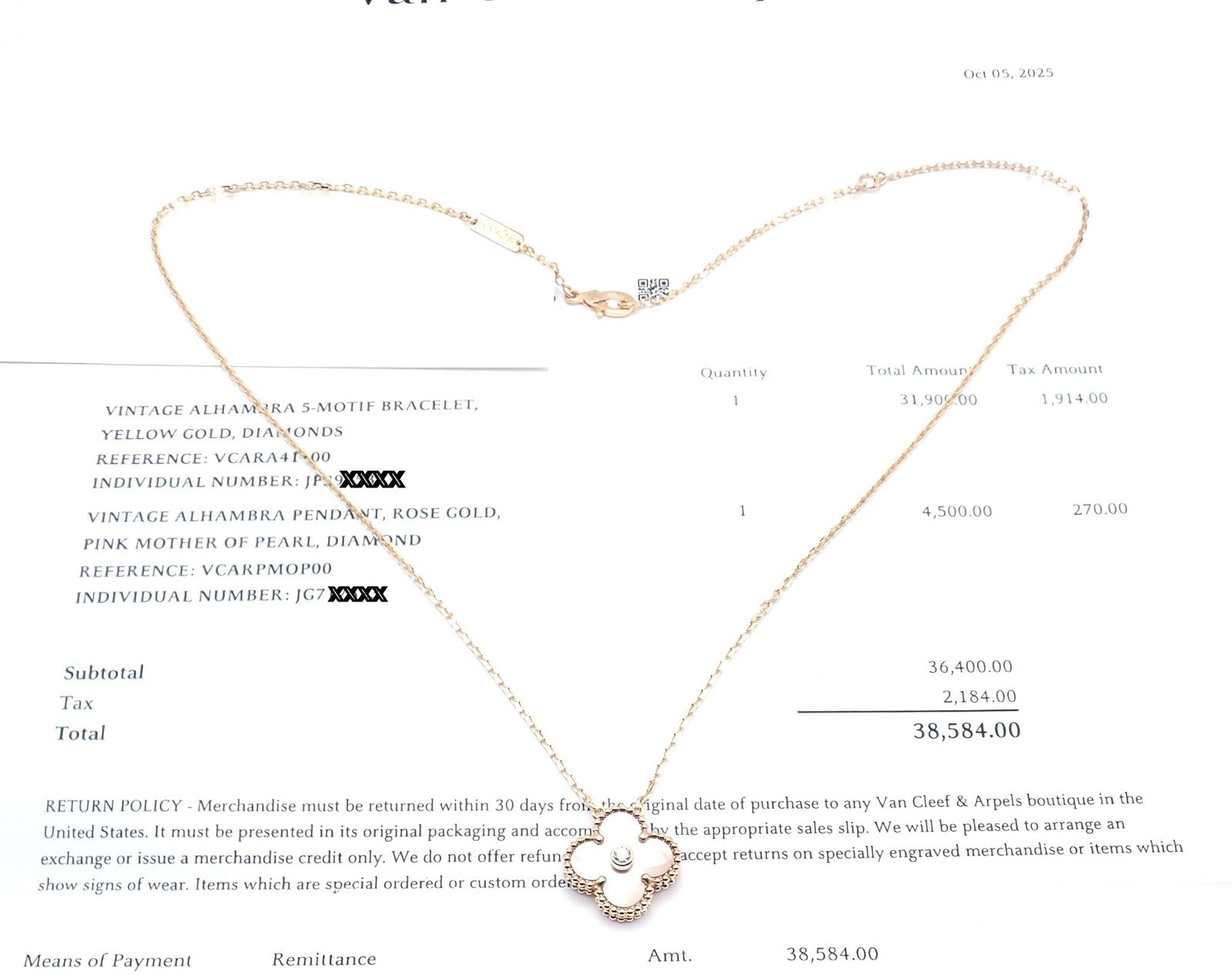 Van Cleef & Arpels Jewelry & Watches:Fine Jewelry:Necklaces & Pendants Van Cleef & Arpels Diamond 18k Vintage Alhambra Pink MOP Holiday 2025 Necklace