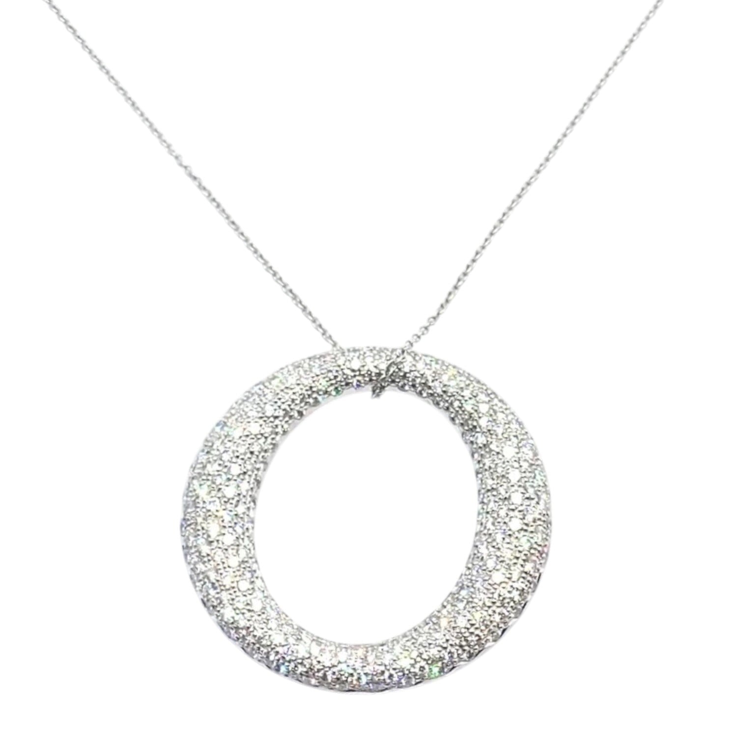 Tiffany & Co. Jewelry & Watches:Fine Jewelry:Necklaces & Pendants Tiffany & Co Peretti Platinum Diamond Large 35mm Sevillana Pendant Necklace