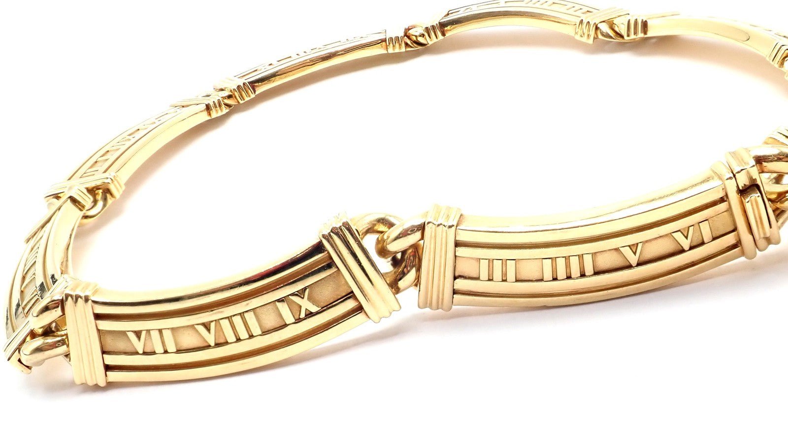 Vintage! Authentic Tiffany & Co Atlas 18k Yellow Gold Link Collar Necklace 1995 | Fortrove