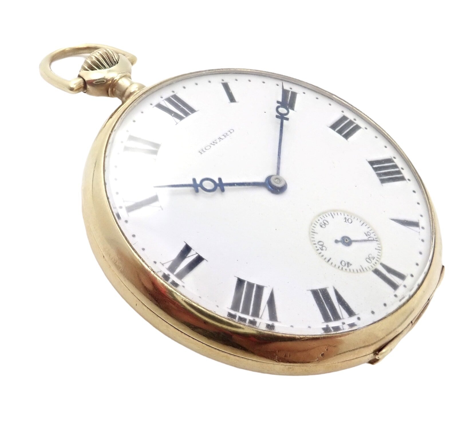 Vintage Howard 14k Yellow Gold 46mm 17j Pocket Watch c. 1920's | Fortrove