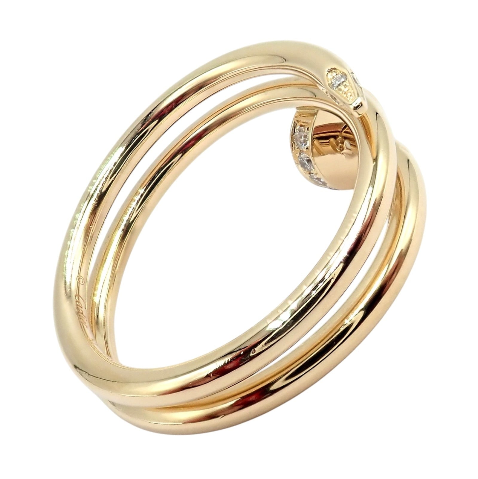 Cartier Jewelry & Watches:Fine Jewelry:Rings Authentic! Cartier Juste Un Clou 18k Yellow Gold Diamond Nail Band Ring 4.25
