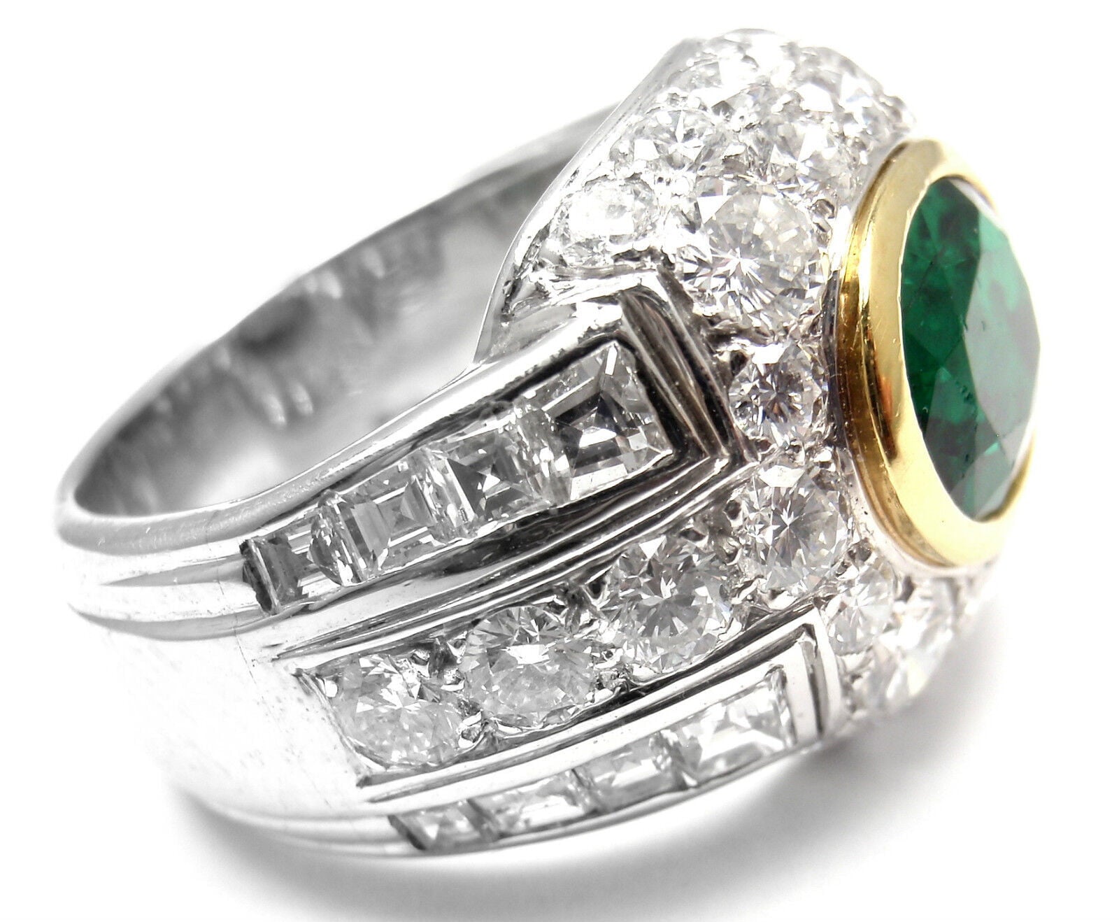 Patek Philippe Jewelry & Watches:Fine Jewelry:Rings Rare! Authentic Patek Philippe Platinum Diamond Emerald Ring Certificate