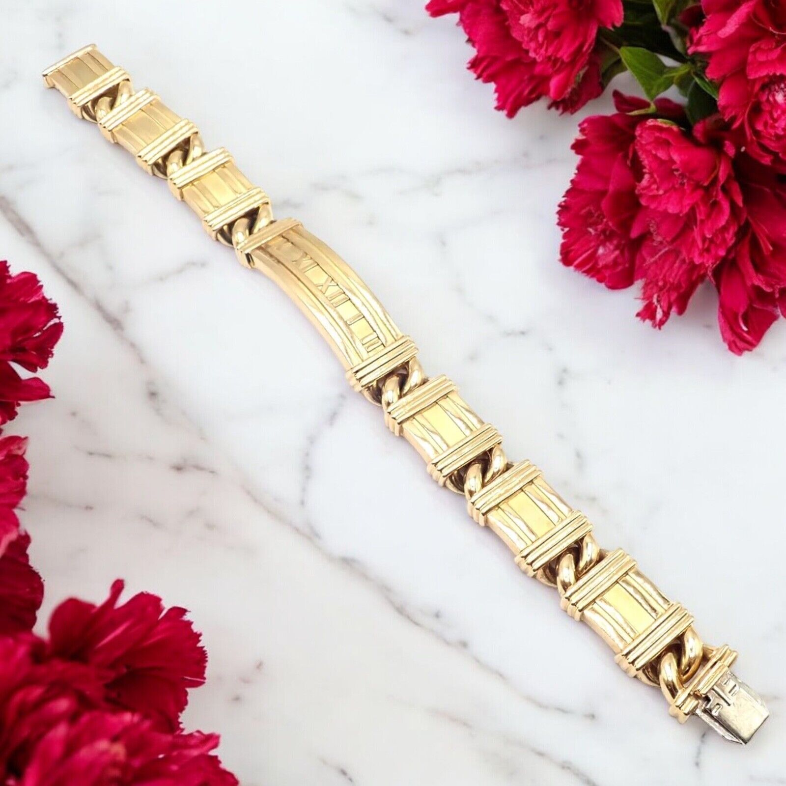 Vintage! Authentic Tiffany & Co Atlas 18k Yellow Gold Link Bracelet 1995 | Fortrove