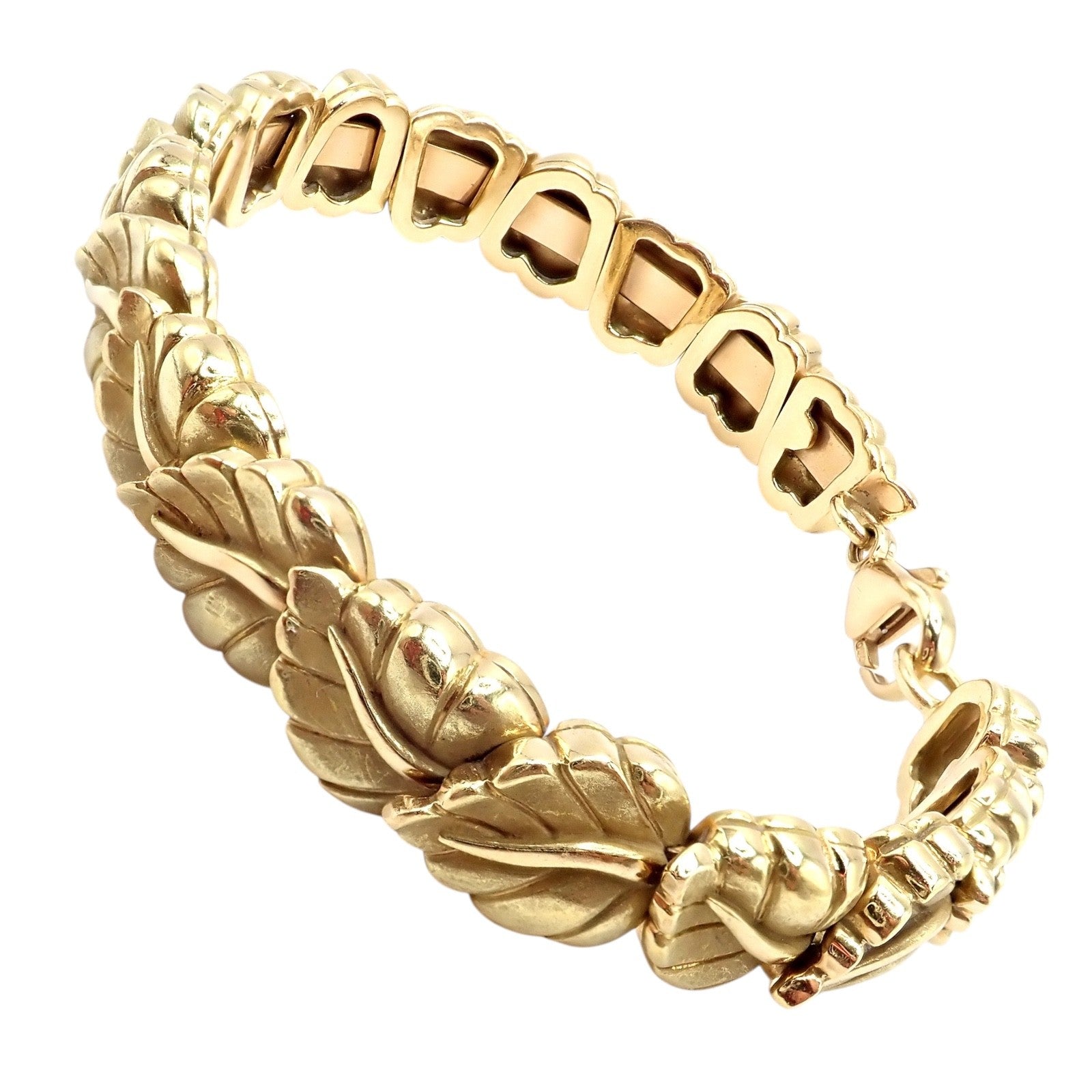 Vintage! Authentic Tiffany & Co Leaf 18k Yellow Gold Link Bracelet 2002 | Fortrove