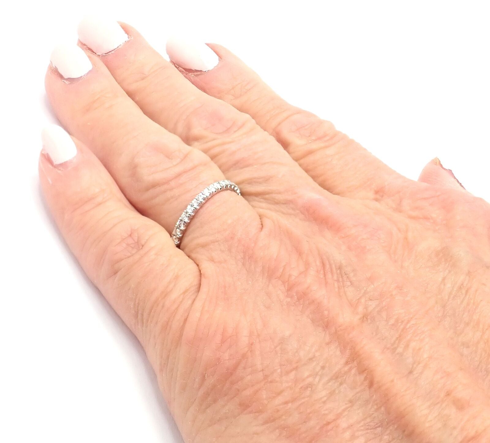 Authentic! Cartier Etincelle Platinum Diamond Band Ring Size 53 US 6 1/4 | Fortrove