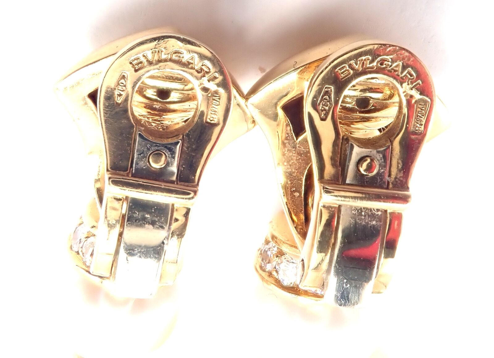 Authentic! Bulgari Bvlgari 18k Gold Diamond Pearl Peridot Crystal Drop Earrings | Fortrove