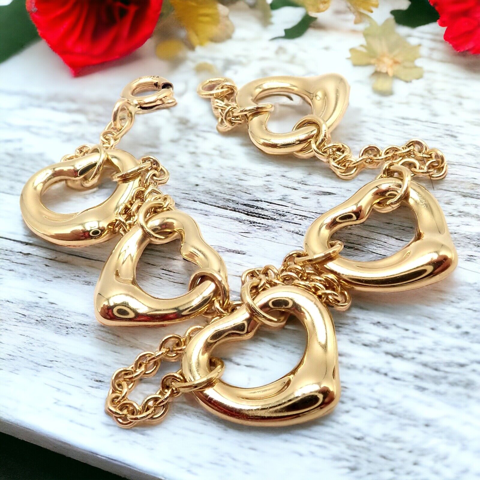 Vintage Tiffany & Co. 18k Yellow Gold Peretti 5 Loving Heart Bracelet | Fortrove