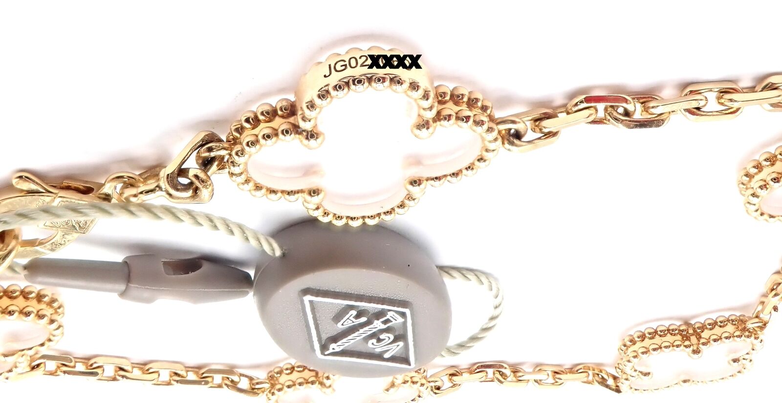 Van Cleef & Arpels 18k Yellow Gold 5 Motif Alhambra Rock Crystal Bracelet Cert | Fortrove