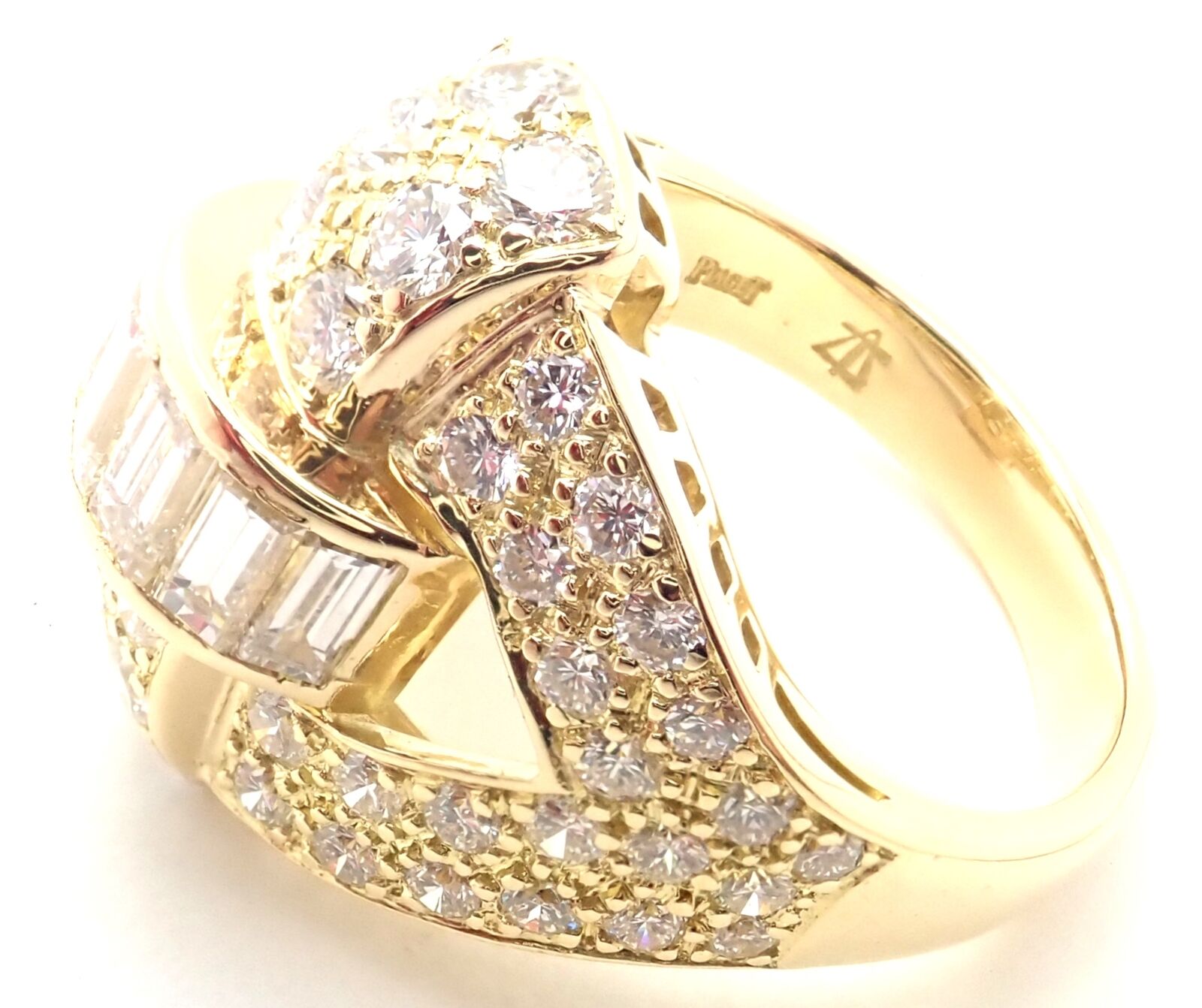 Rare! Authentic Piaget 18k Yellow Gold 3ct Diamond Cocktail Ring | Fortrove