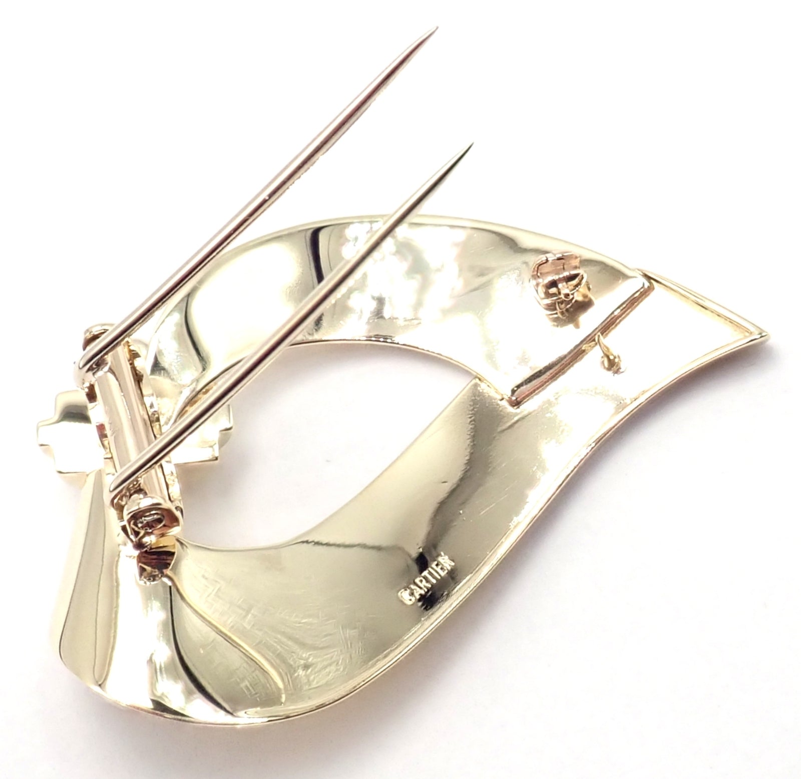 Vintage! Authentic Cartier 14k Yellow Gold Art Deco Brooch Pin | Fortrove