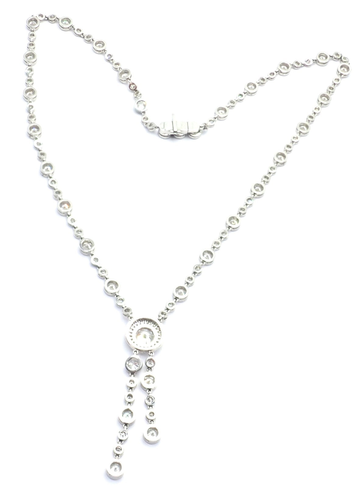 Tiffany & Co Jazz Platinum 8.75ct Diamond Lariat Drop Necklace | Fortrove