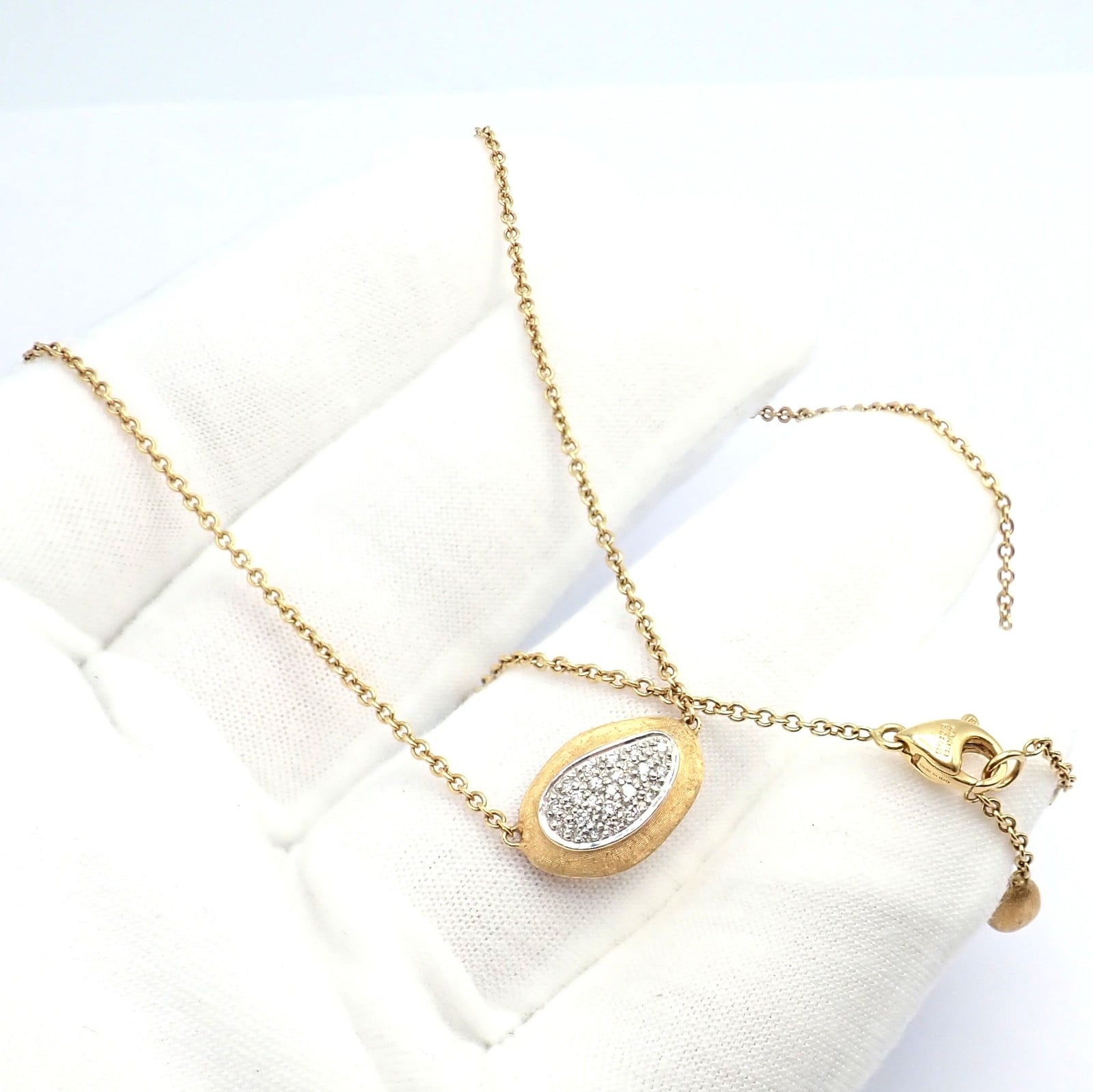 Authentic! Marco Bicego 18k Yellow Gold Siviglia Bean Pendant Necklace | Fortrove