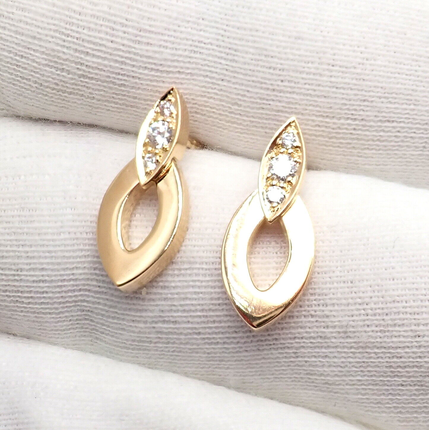 Authentic! Cartier 18K Yellow Gold Diamond Diadea Link Bracelet Earrings Set | Fortrove