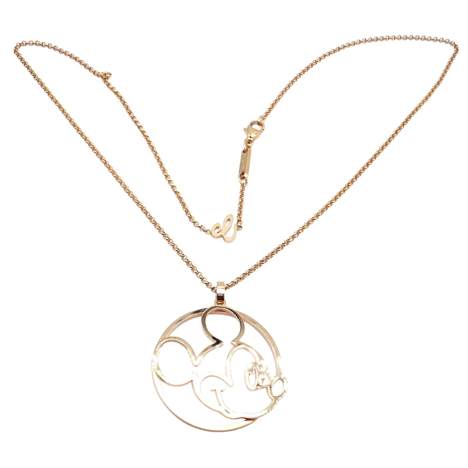 Chopard Jewelry & Watches:Fine Jewelry:Necklaces & Pendants Rare! Chopard Disney World 18k Rose Gold Mickey Mouse Necklace