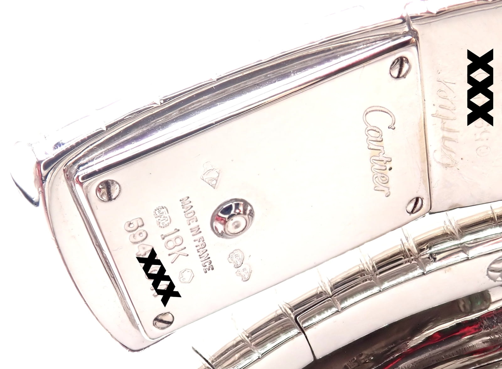 Cartier Jewelry & Watches:Watches, Parts & Accessories:Watches:Wristwatches Cartier Panther Panthere 18k White Gold Lakarda Bangle Bracelet Watch Paper
