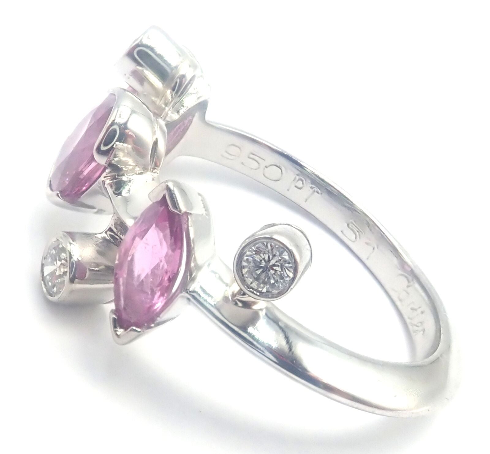Authentic! Cartier Meli Melo Platinum Diamond Pink Sapphire Band Ring Cert. | Fortrove