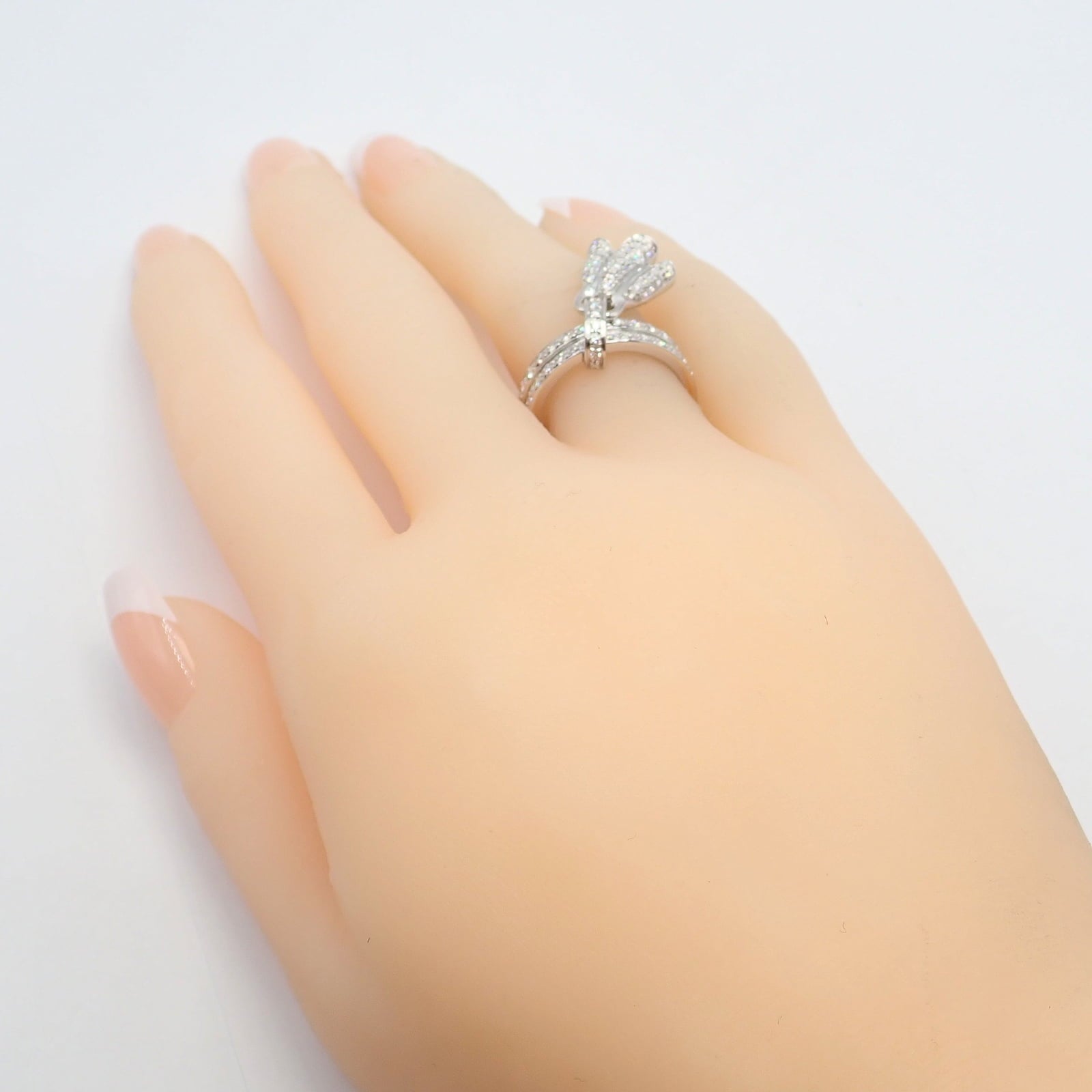 Piaget Jewelry & Watches:Fine Jewelry:Rings Authentic! Piaget 18k White Gold Diamond Double Band Flower Ring
