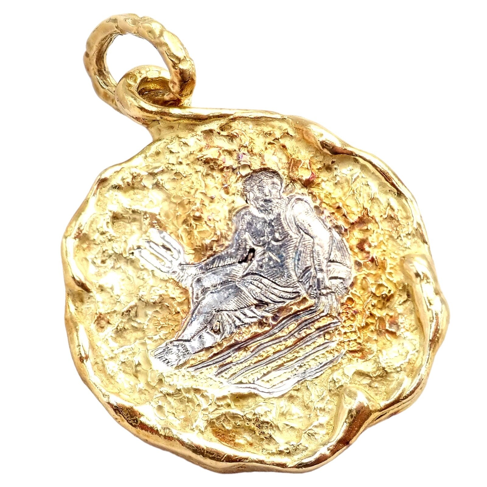 Chaumet Jewelry & Watches:Fine Jewelry:Necklaces & Pendants Rare! Vintage Chaumet Paris 18k Yellow Gold Zodiac Aquarius Pendant Medallion