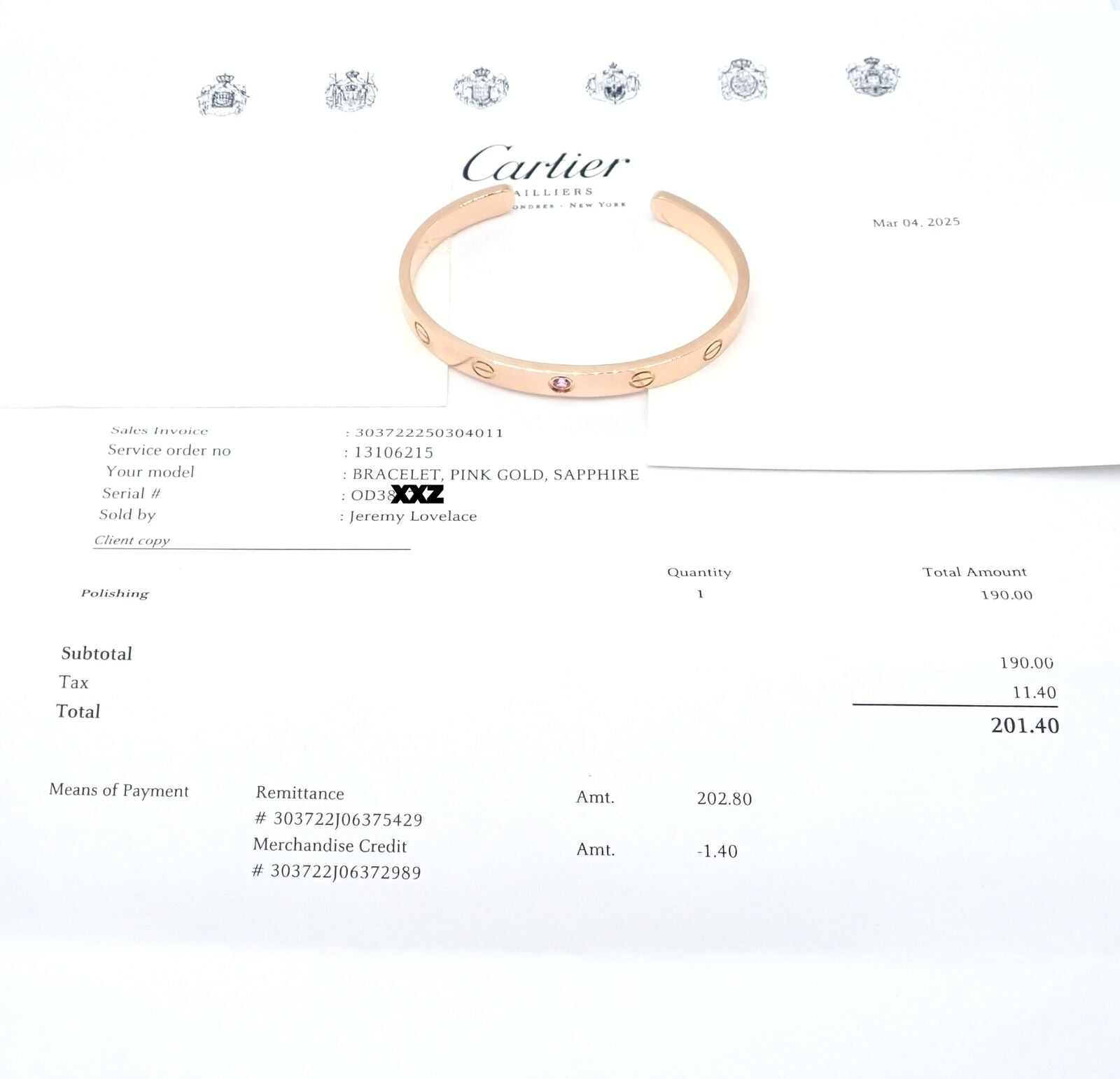 Authentic! Cartier 18k Rose Gold Pink Sapphire Love Cuff Open Bracelet Size 16 | Fortrove