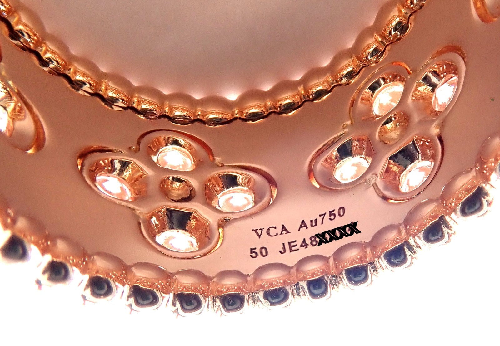 Van Cleef & Arpels Jewelry & Watches:Fine Jewelry:Rings Authentic! Van Cleef & Arpels 18k Rose Gold Diamond Clovers Band Ring Size 50