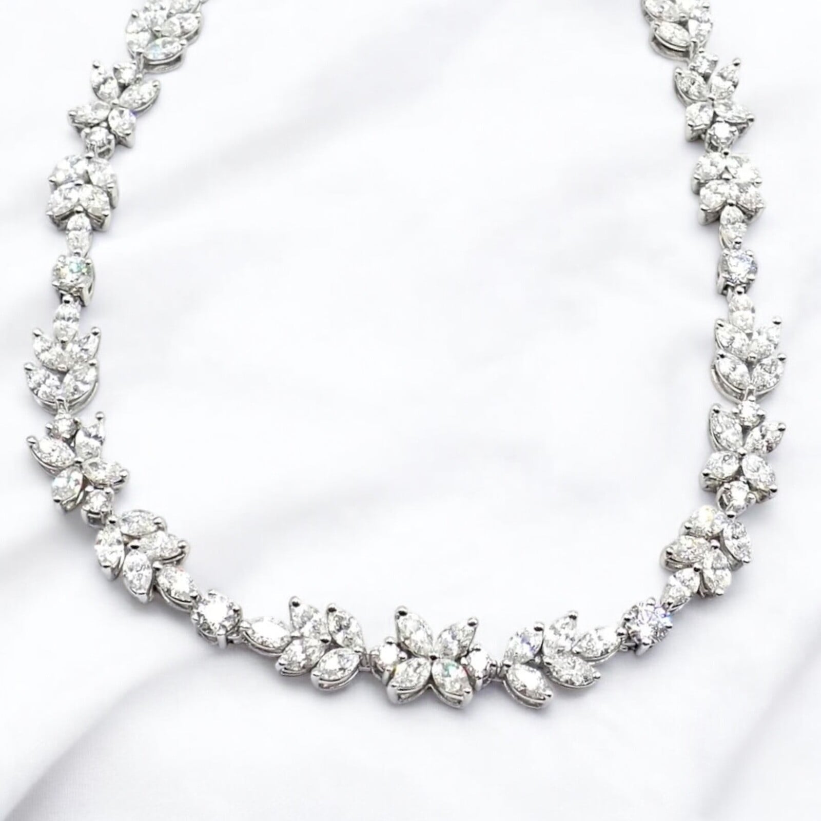 Tiffany & Co. Jewelry & Watches:Fine Jewelry:Necklaces & Pendants Tiffany & Co Victoria Platinum 15.92ct Diamond Mixed Cluster Necklace Paper