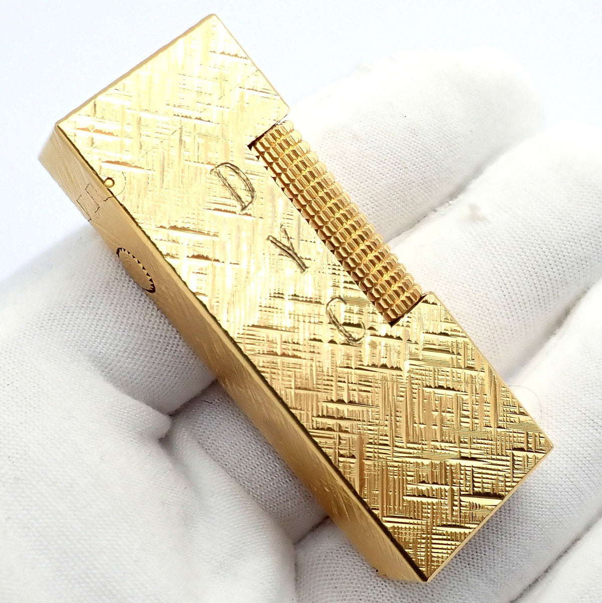 Dunhill Collectibles:Tobacciana:Lighters:Dunhill Vintage Dunhill Gold Plated Rollagas Lighter 1970's Monogrammed
