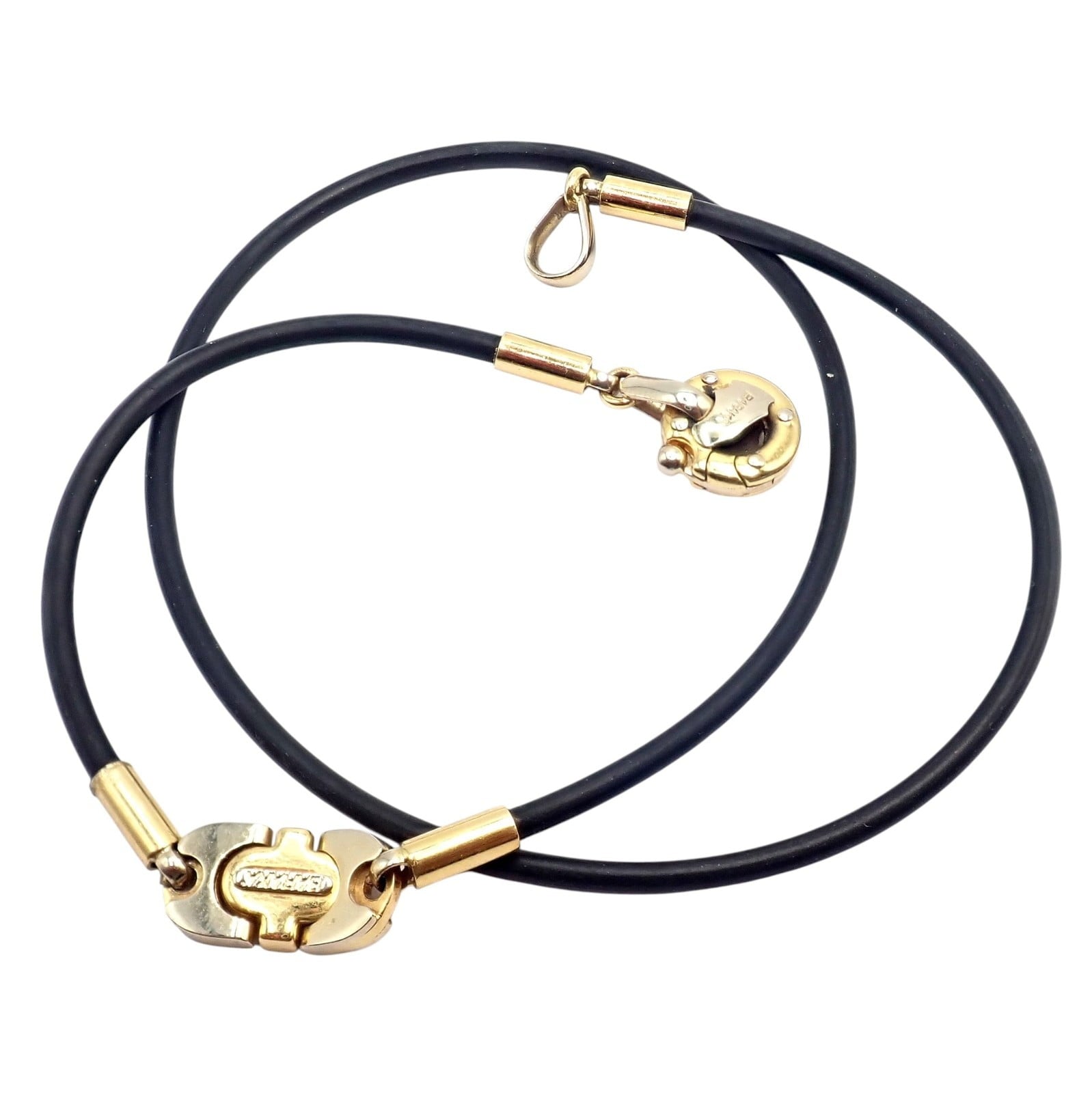 Authentic! Baraka 18k Yellow + White Gold Rubber Wrap Necklace 17" | Fortrove