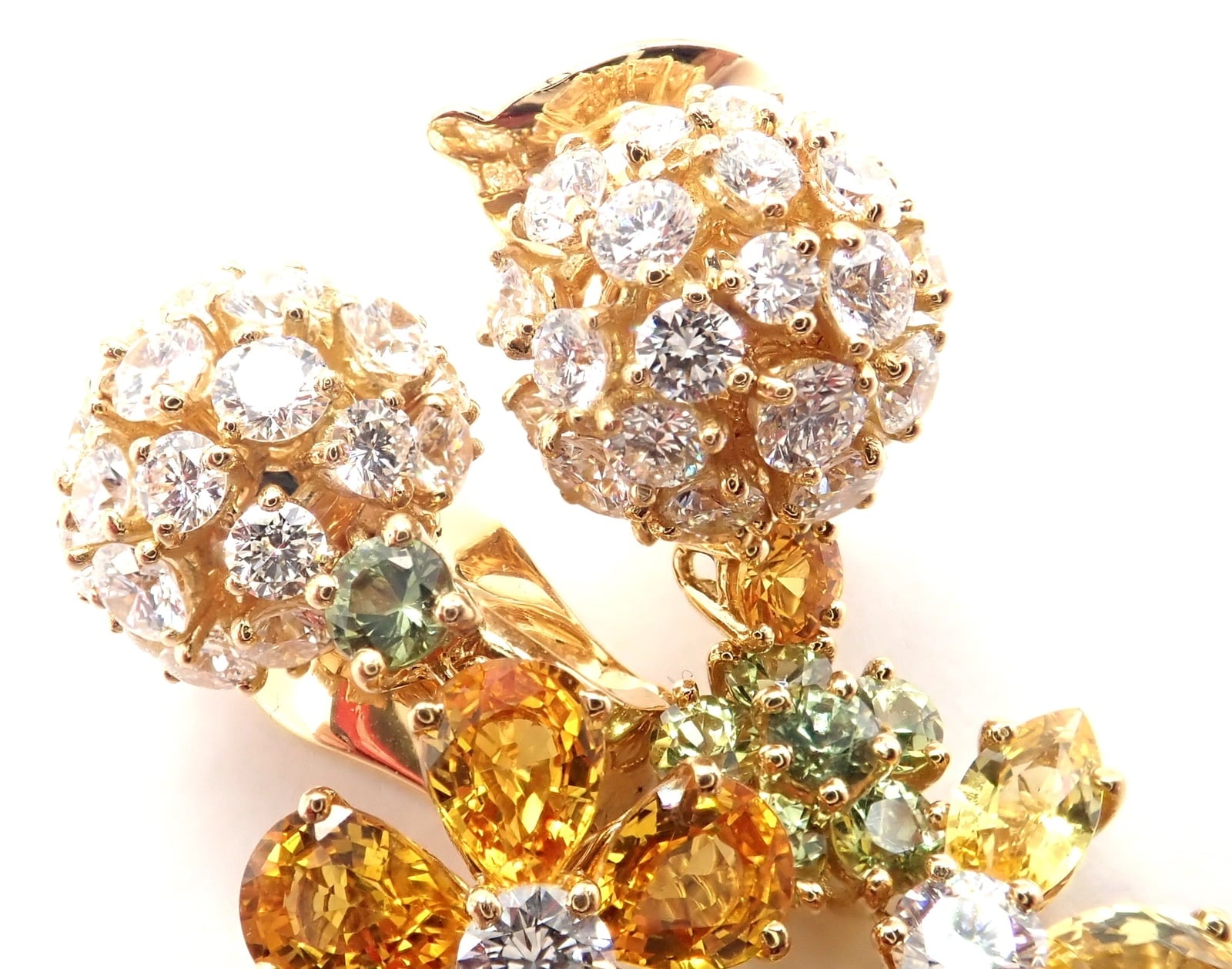 Van Cleef & Arpels Jewelry & Watches:Fine Jewelry:Earrings Authentic! Van Cleef & Arpels Folie des Pres 18k Gold Diamond Sapphire Earrings