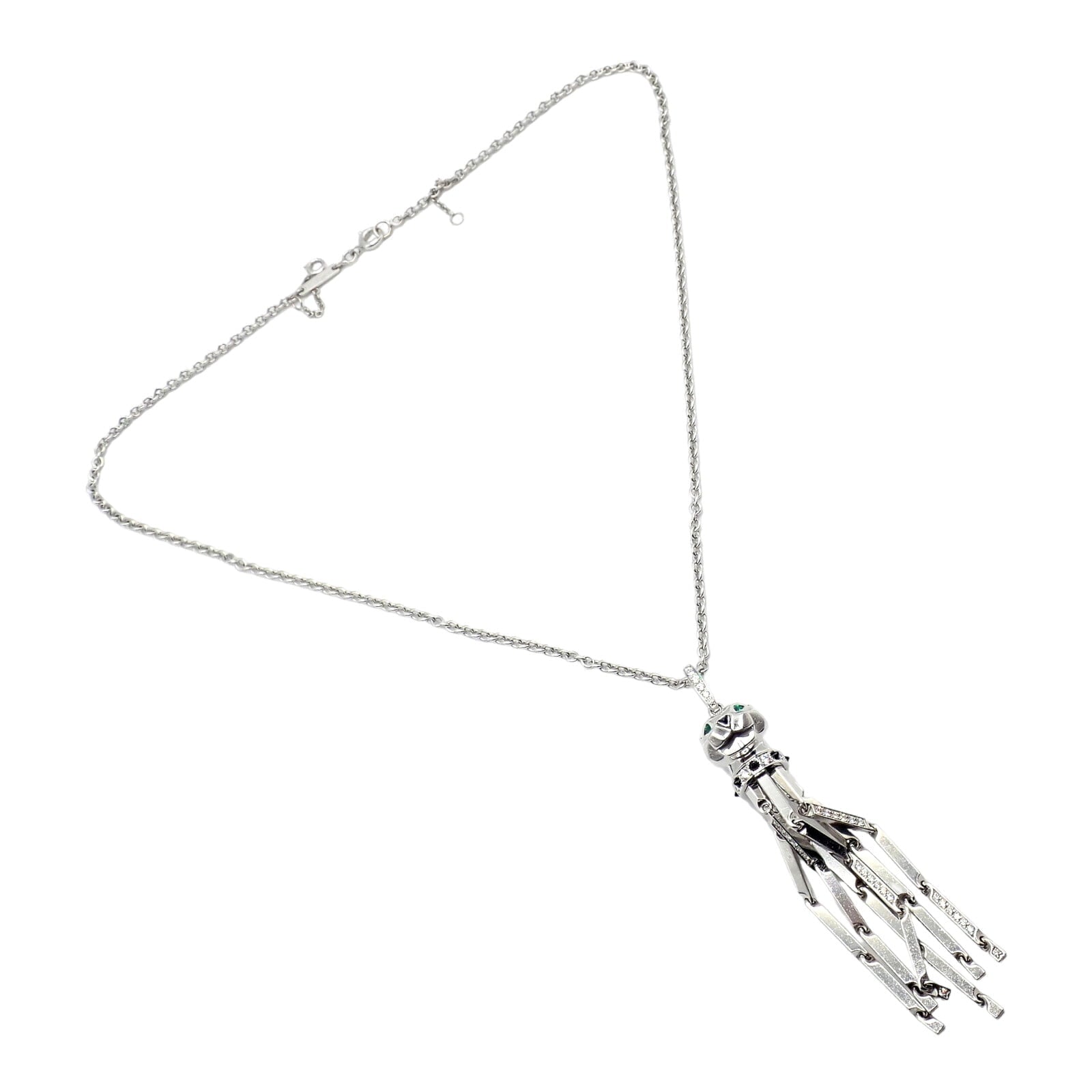 Cartier Jewelry & Watches:Fine Jewelry:Necklaces & Pendants Panthere de Cartier Panther 18k White Gold Diamond Emerald Onyx Pendant Necklace