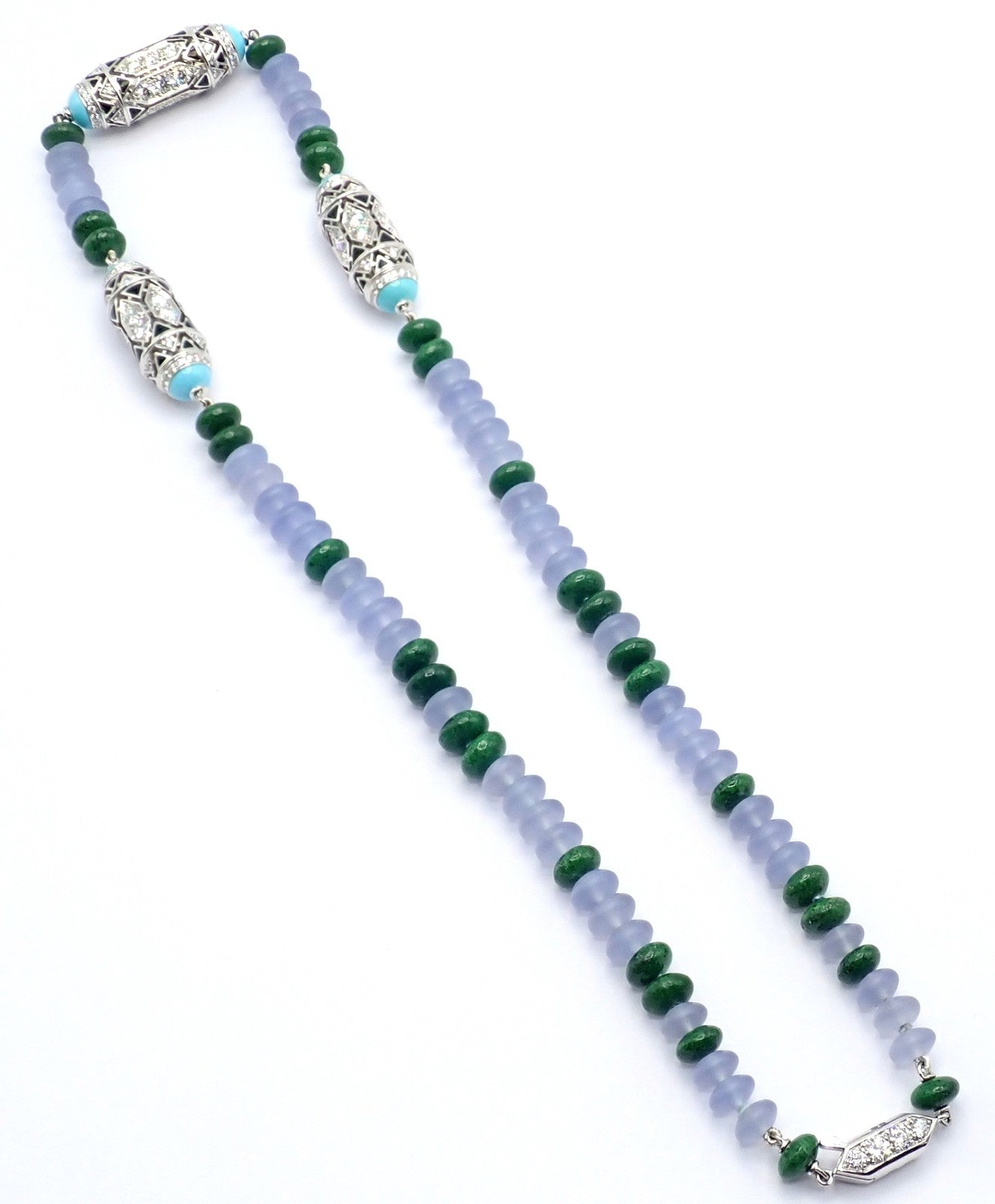 Authentic! Cartier 18k White Gold High Jewelry Géometrie & Contrastes Necklace | Fortrove