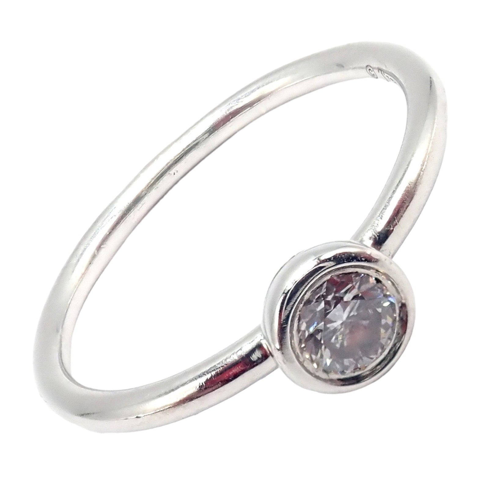 Tiffany & Co Platinum 0.12ct Diamond Engagement Stacking Ring size 6.5 | Fortrove