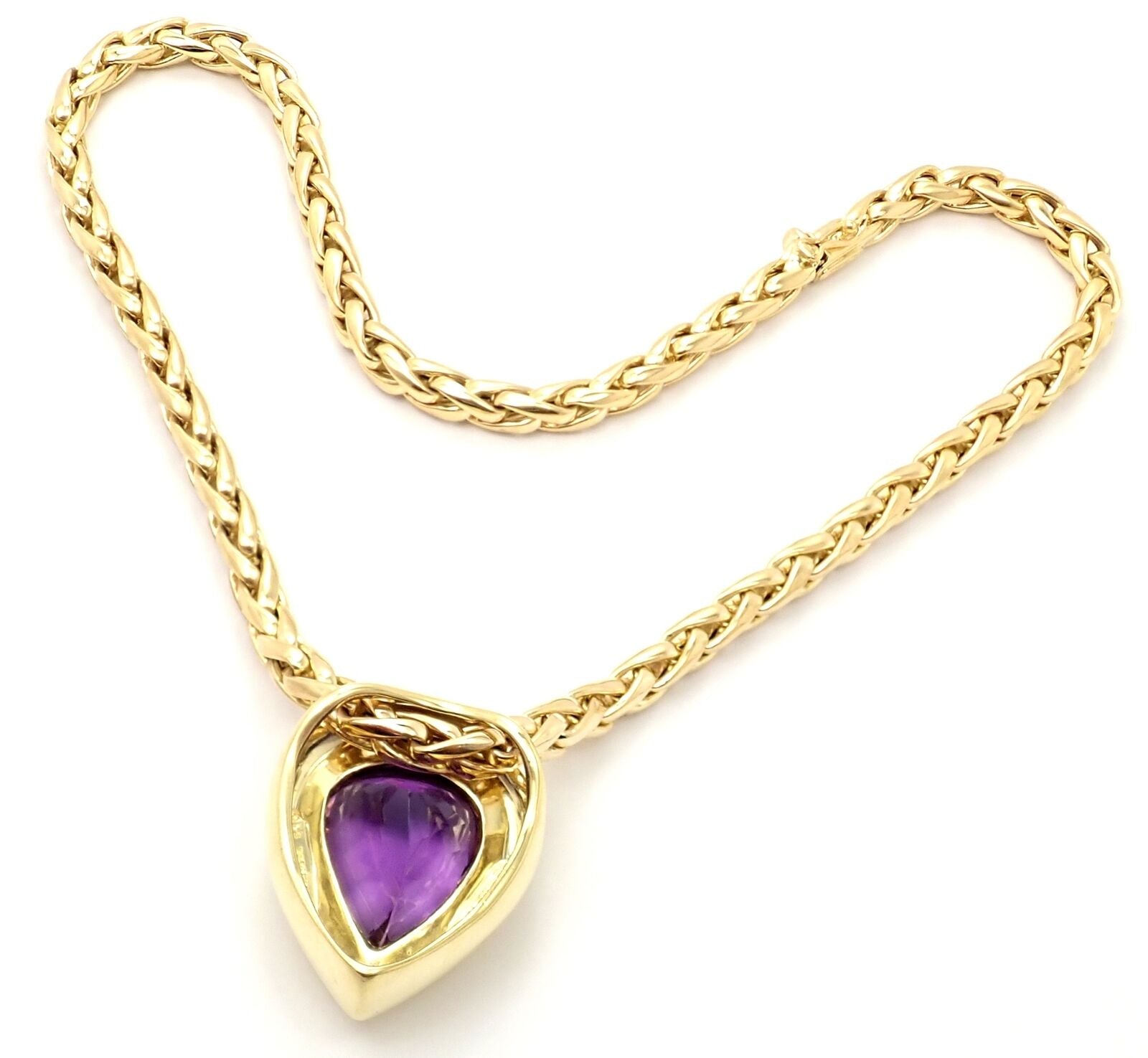 Authentic! Tiffany & Co Paloma Picasso 18k Gold Large Amethyst Pendant Necklace | Fortrove