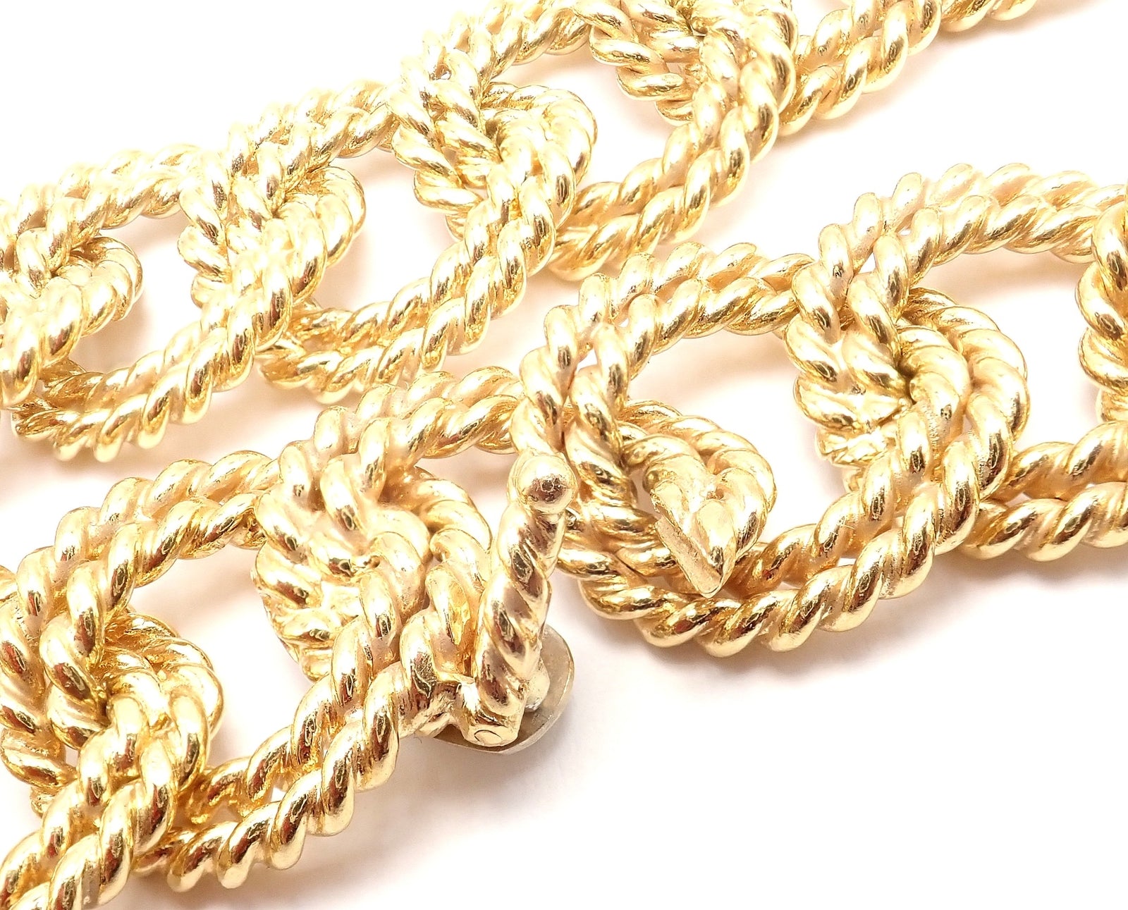 Rare! Authentic Verdura 18k Yellow Gold Rope Link Choker Necklace | Fortrove