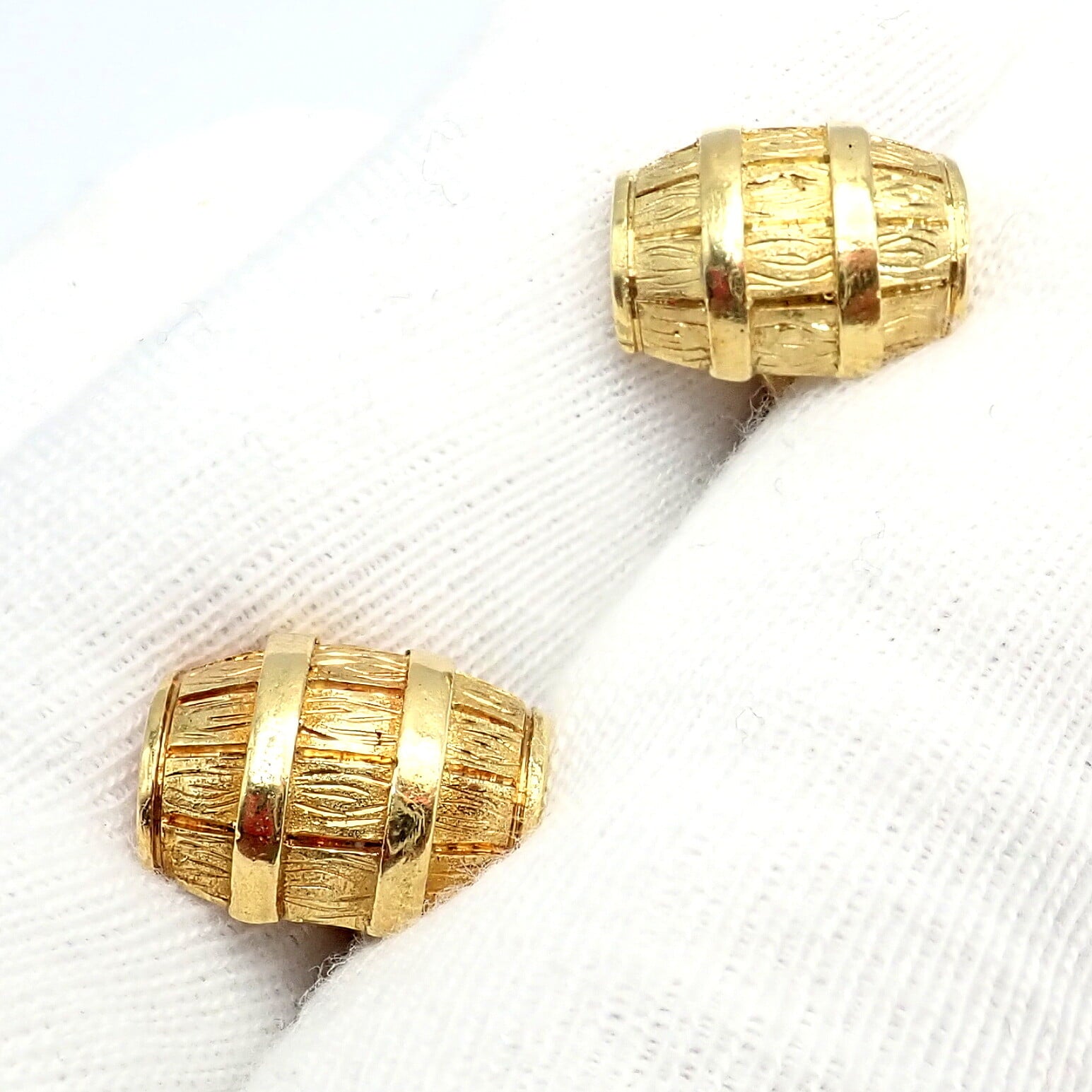 Cartier Jewelry & Watches:Men's Jewelry:Cufflinks Rare! Vintage Cartier 18k Yellow Gold Barrel Cufflinks 1970's