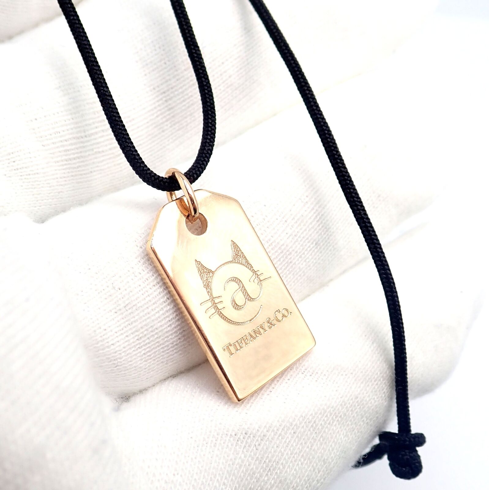 Rare! Tiffany & Co 18k Rose Gold Cat Street Tokyo Harajuku Japan Medium Necklace | Fortrove