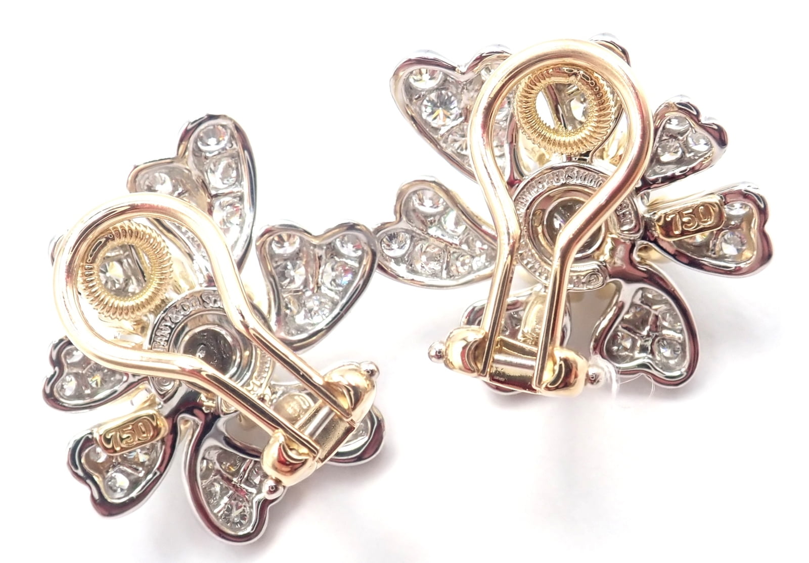 Jean Schlumberger for Tiffany & Co. Jewelry & Watches:Fine Jewelry:Earrings Tiffany & Co Schlumberger Cones And Petals 18k Gold Platinum Diamond Earrings