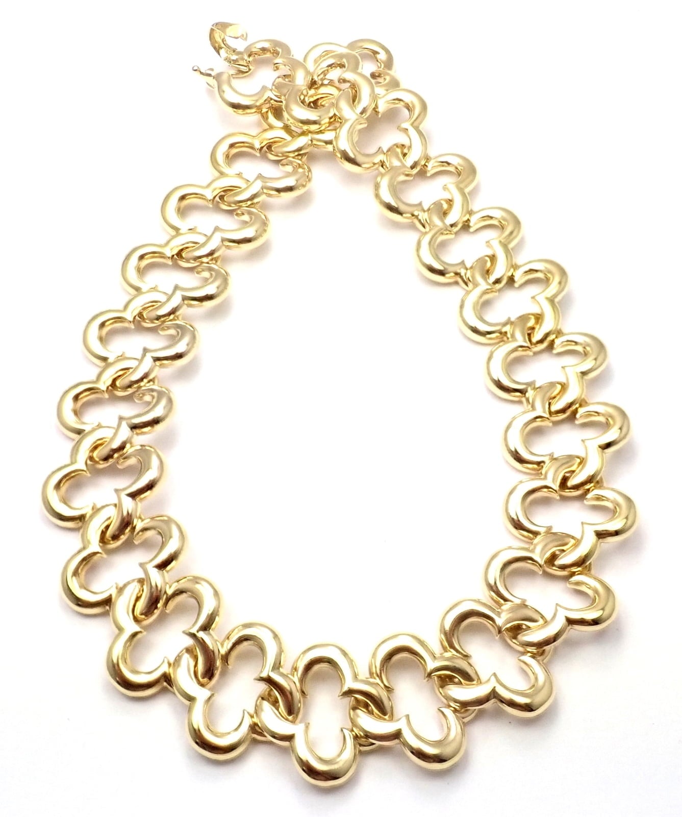 Van Cleef & Arpels Jewelry & Watches:Fine Jewelry:Necklaces & Pendants Authentic Van Cleef & Arpels 18k Yellow Gold Large Alhambra Choker Necklace 1998