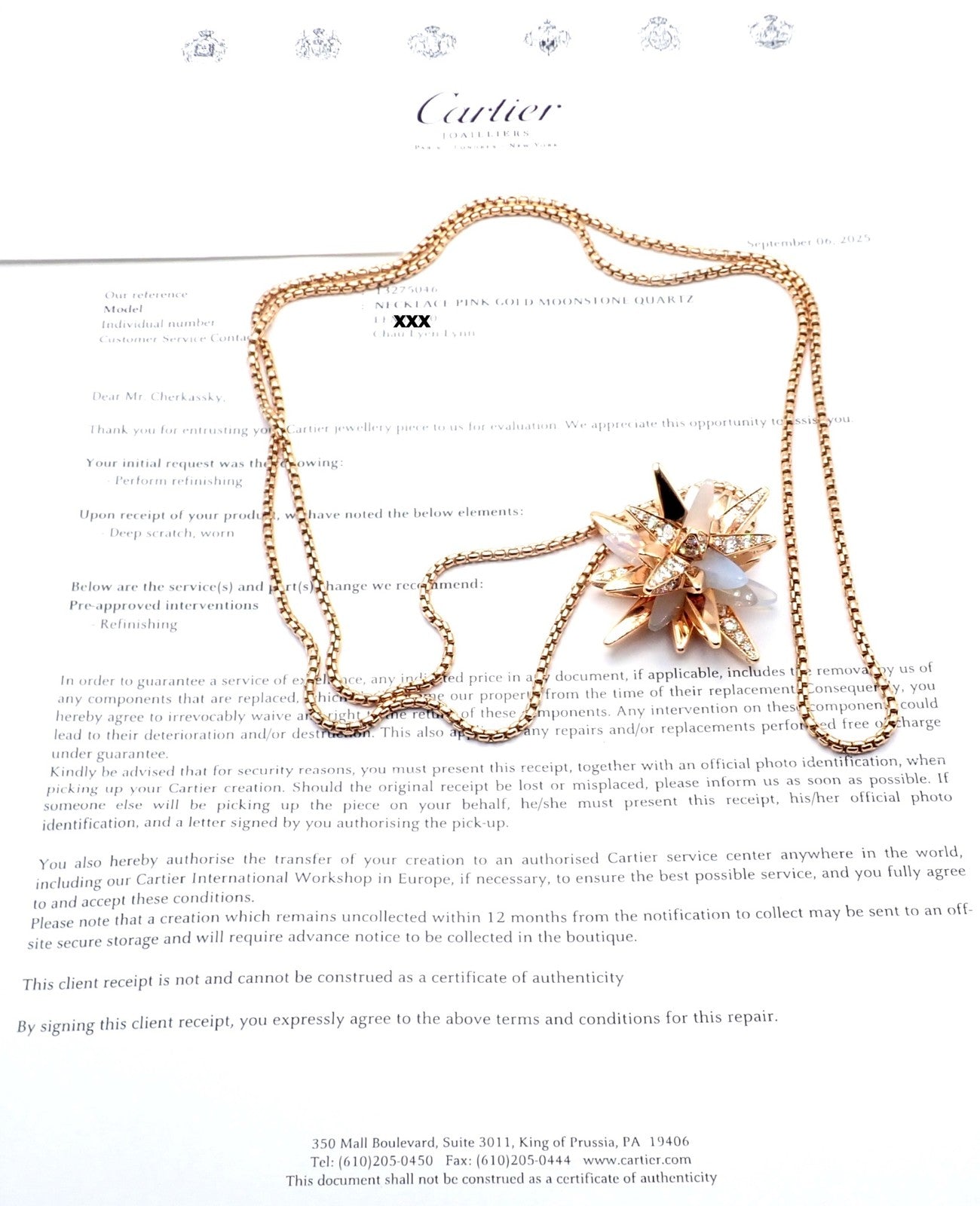 Cartier 18k Rose Gold Limited Edition Diamond Meterore Fractal Pendant Necklace | Fortrove